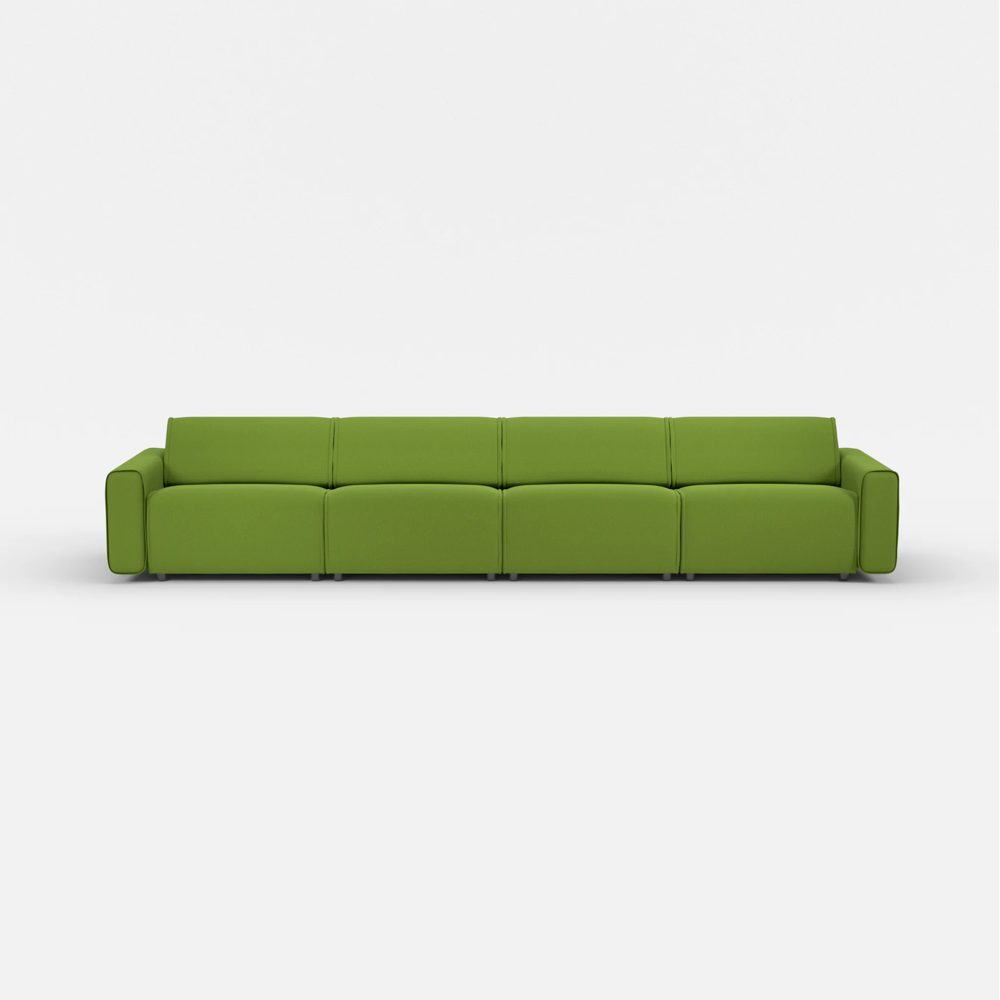4 Sitzer Sofa Belleform mit breiter Armlehne 3 dama0027 in Grün von vorne
