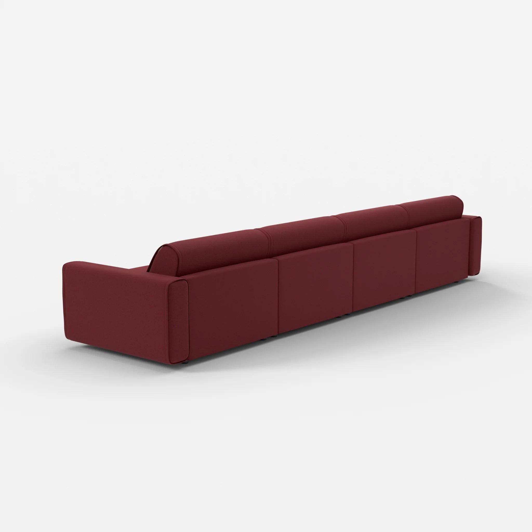 4 Sitzer Sofa Belleform mit breiter Armlehne 3 dama0034 in Bordeaux von hinten