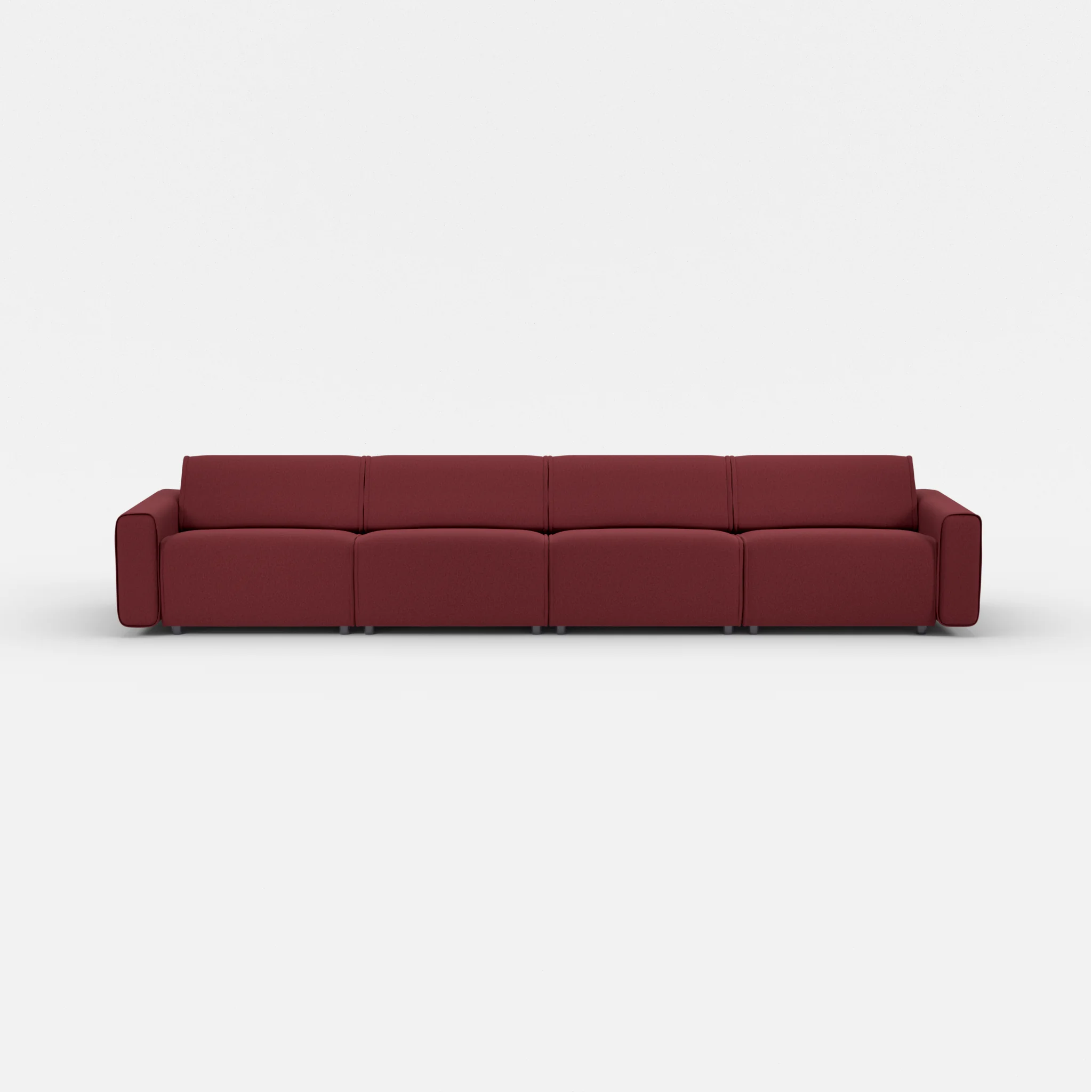 4 Sitzer Sofa Belleform mit breiter Armlehne 3 dama0034 in Bordeaux von vorne