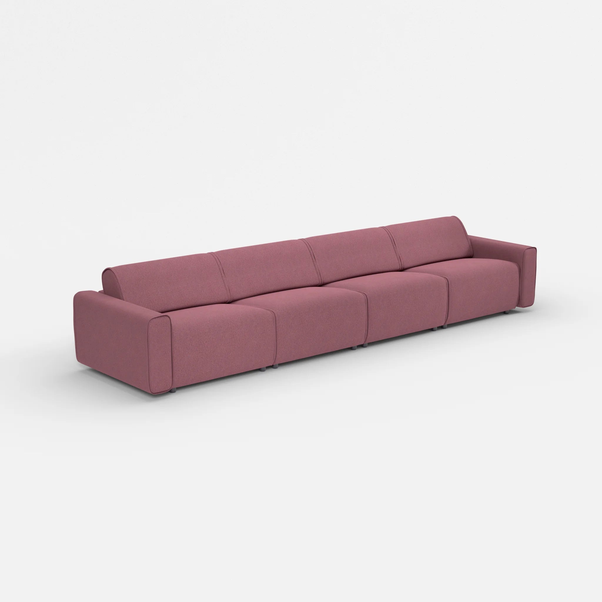 4 Sitzer Sofa Belleform mit breiter Armlehne 3 dama0041 in Violett von der Seite