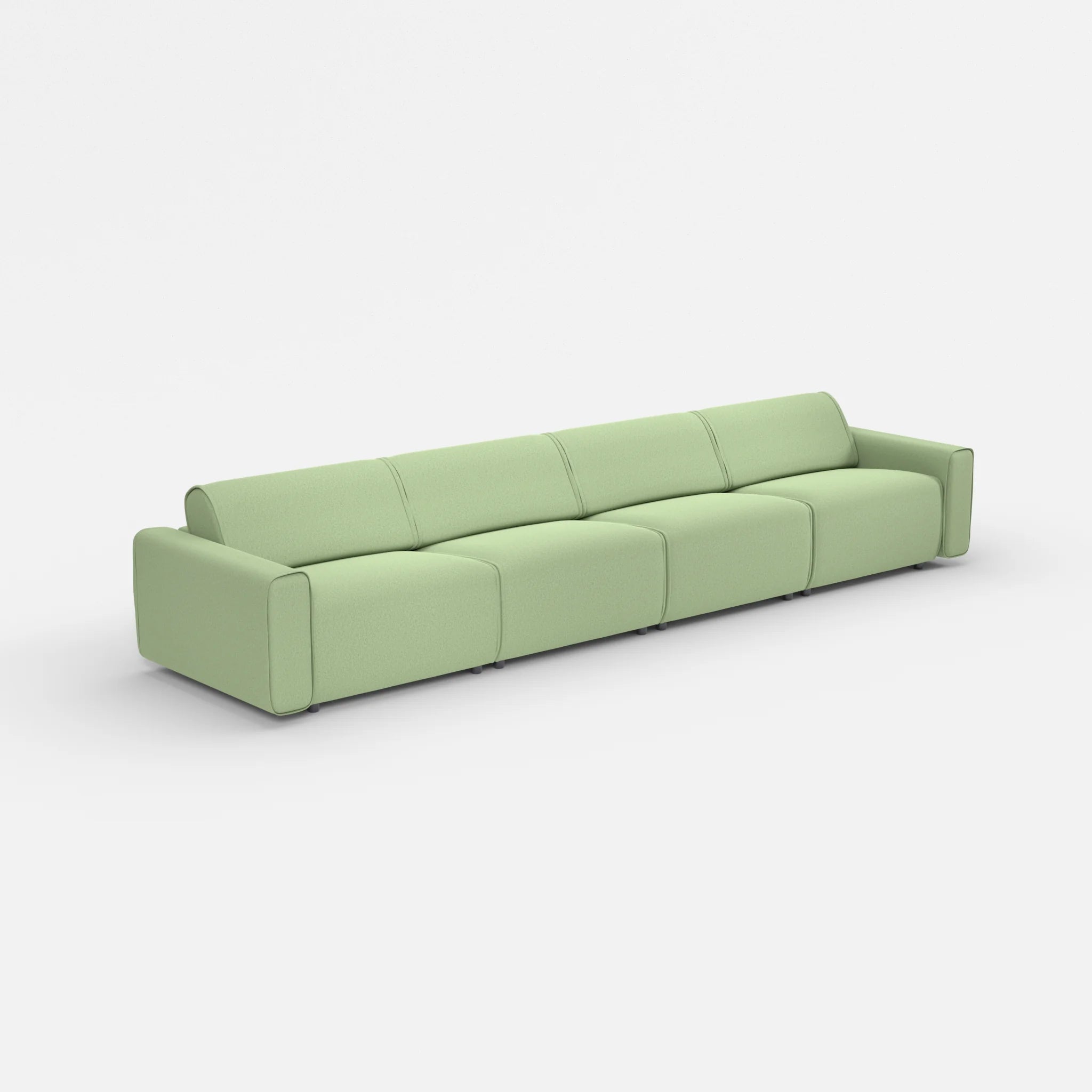 4 Sitzer Sofa Belleform mit breiter Armlehne 3 dama0042 in Hellgrün von der Seite