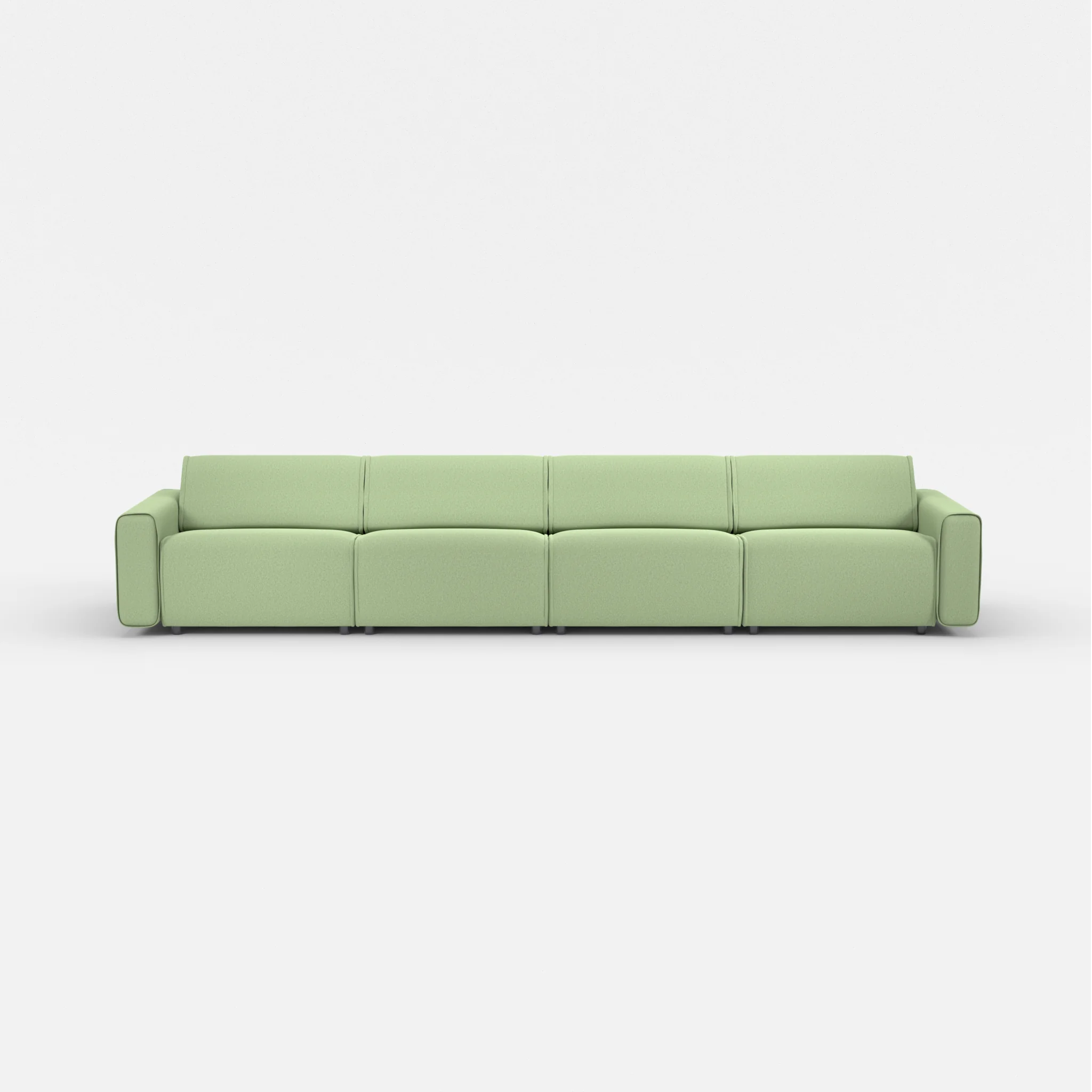 4 Sitzer Sofa Belleform mit breiter Armlehne 3 dama0042 in Hellgrün von vorne