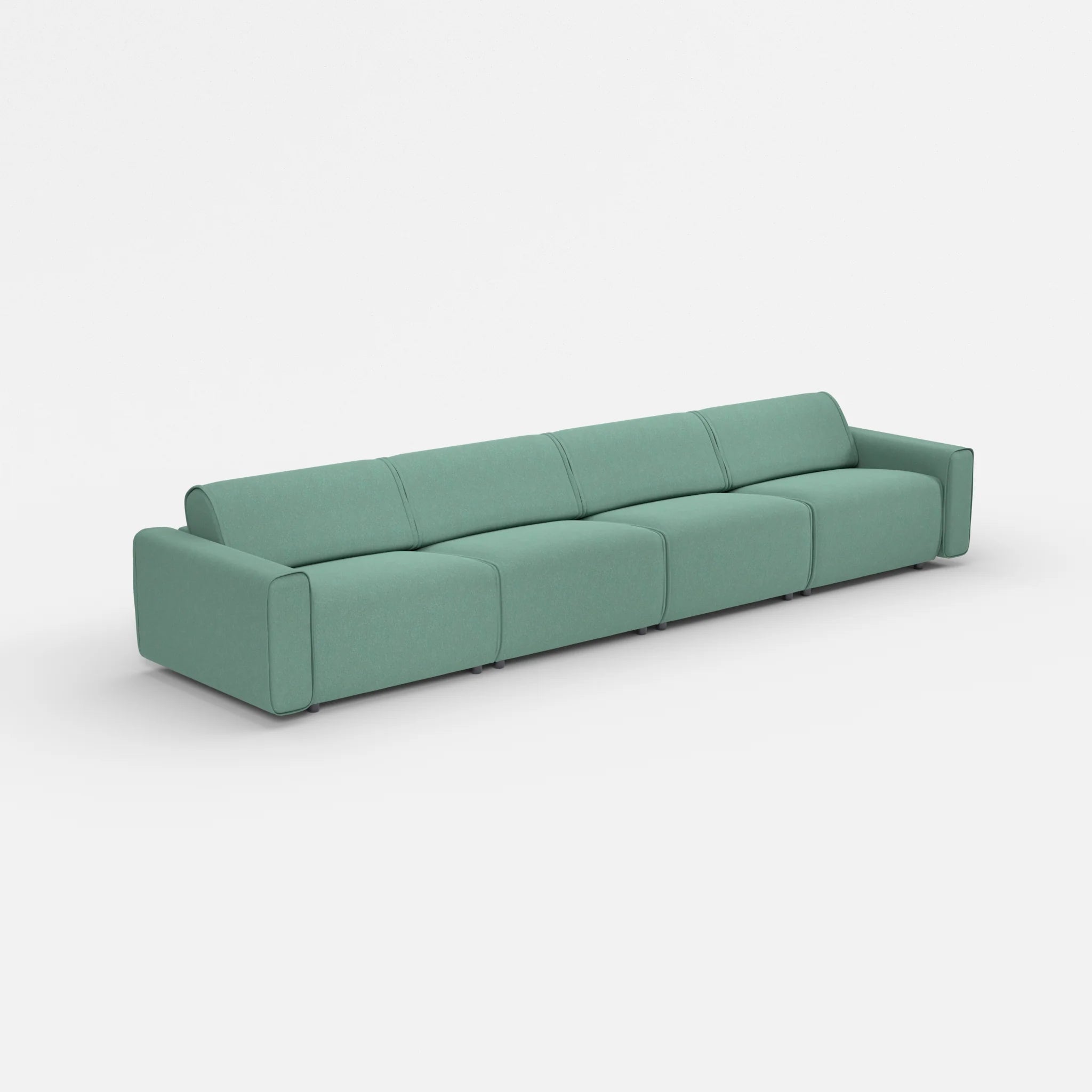 4 Sitzer Sofa Belleform mit breiter Armlehne 3 dama0045 in Türkis von der Seite