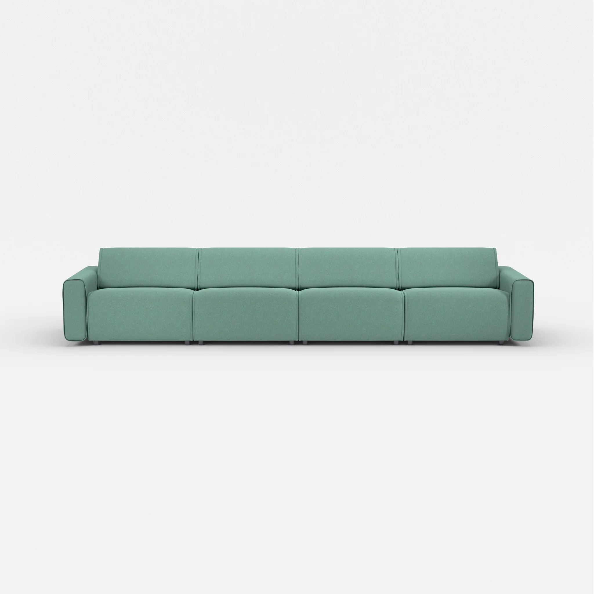 4 Sitzer Sofa Belleform mit breiter Armlehne 3 dama0045 in Türkis von vorne