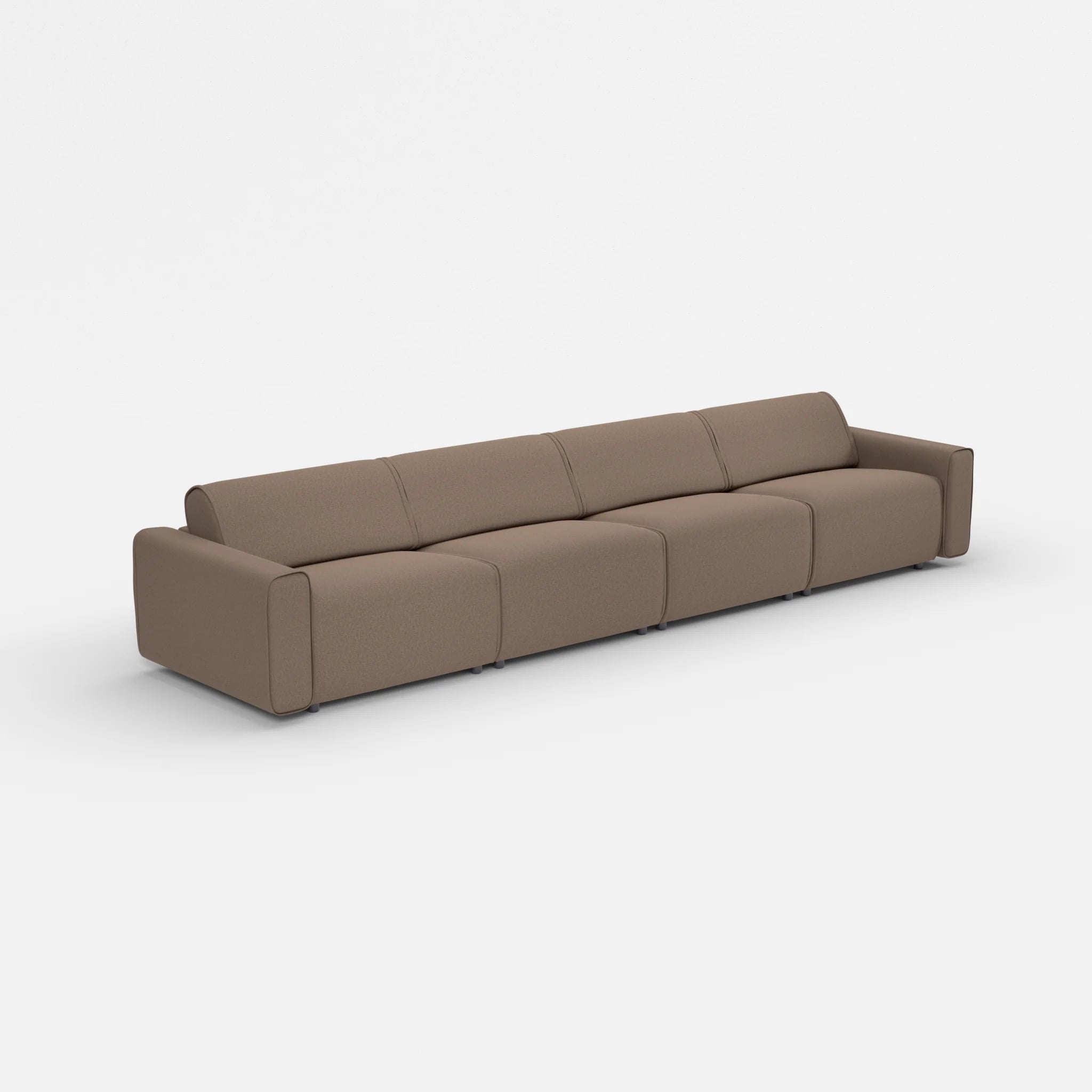 4 Sitzer Sofa Belleform mit breiter Armlehne 3 dama0051 in Braun von der Seite