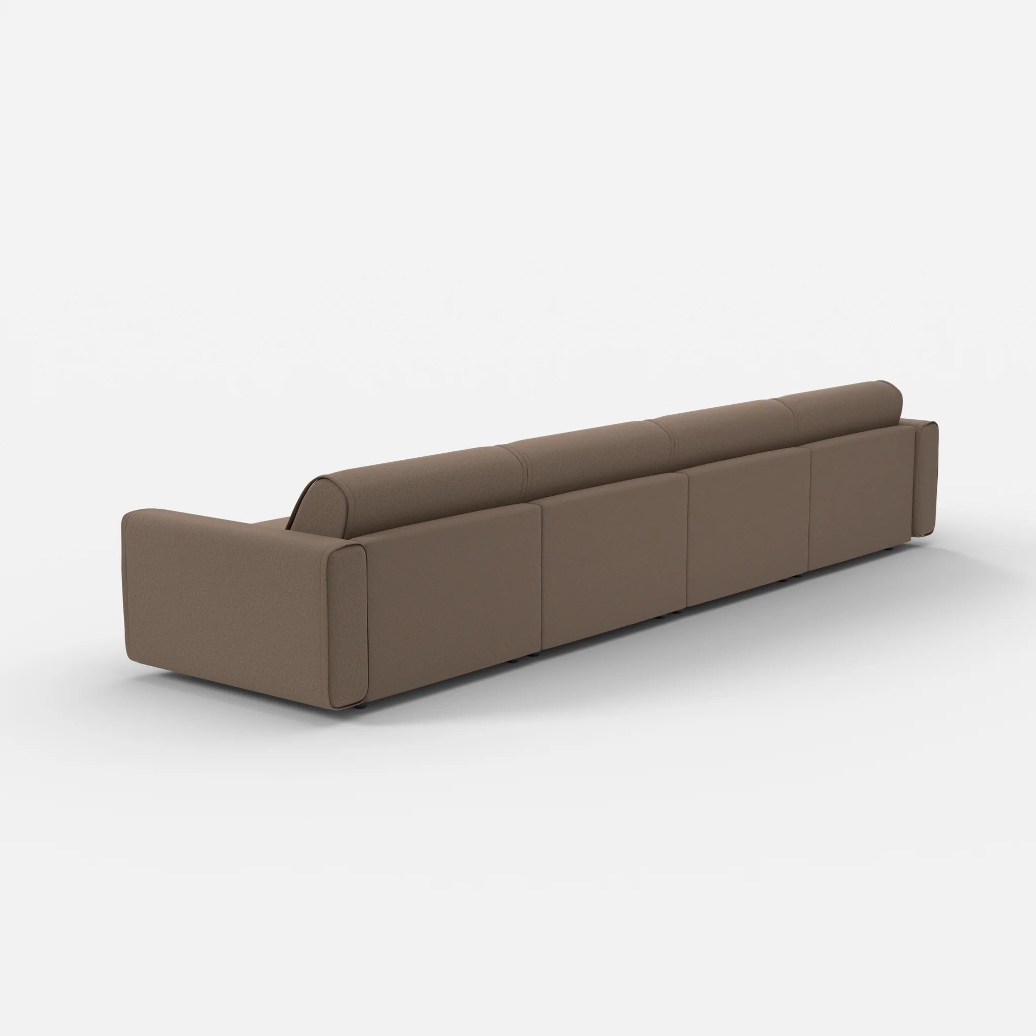 4 Sitzer Sofa Belleform mit breiter Armlehne 3 dama0051 in Braun von hinten