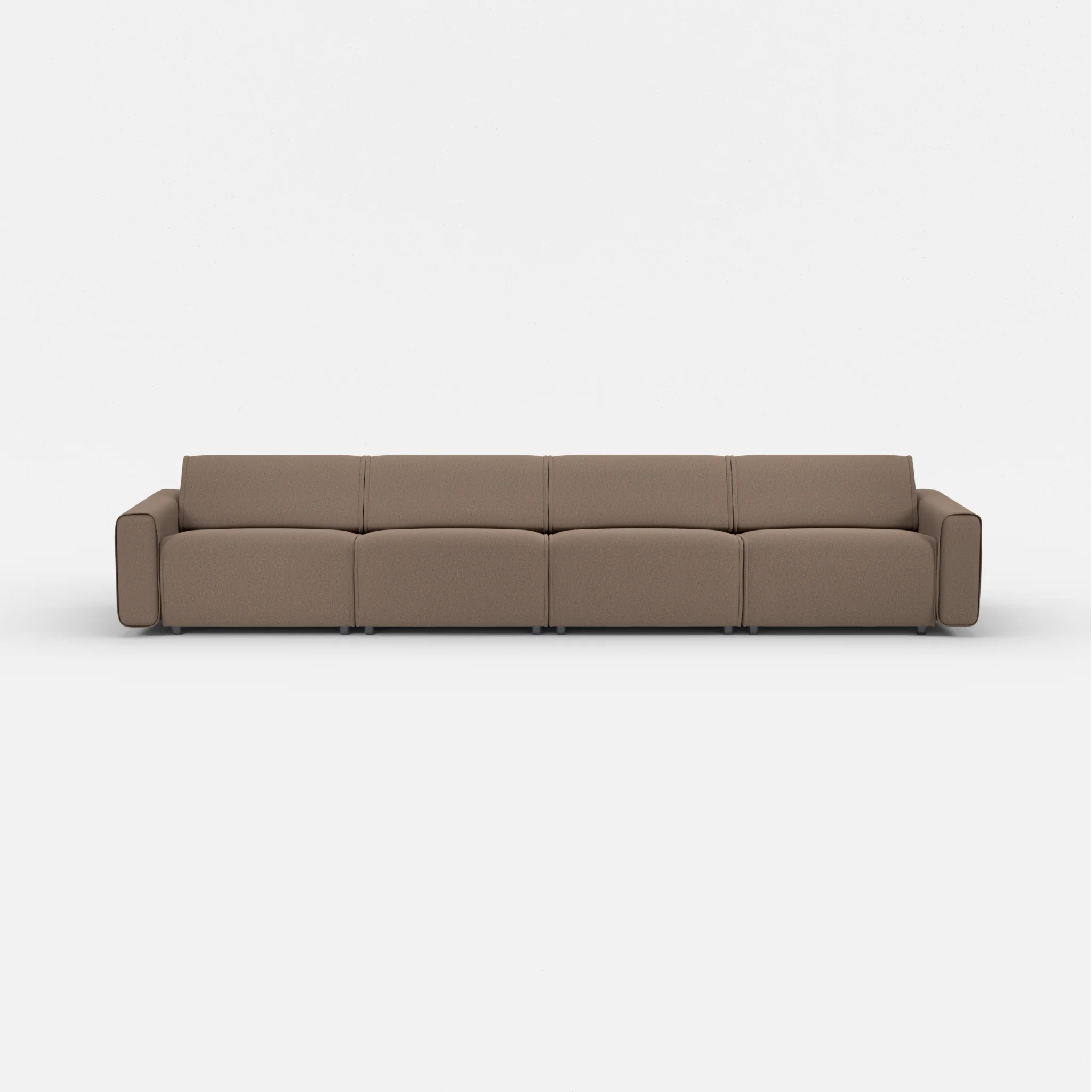 4 Sitzer Sofa Belleform mit breiter Armlehne 3 dama0051 in Braun von vorne
