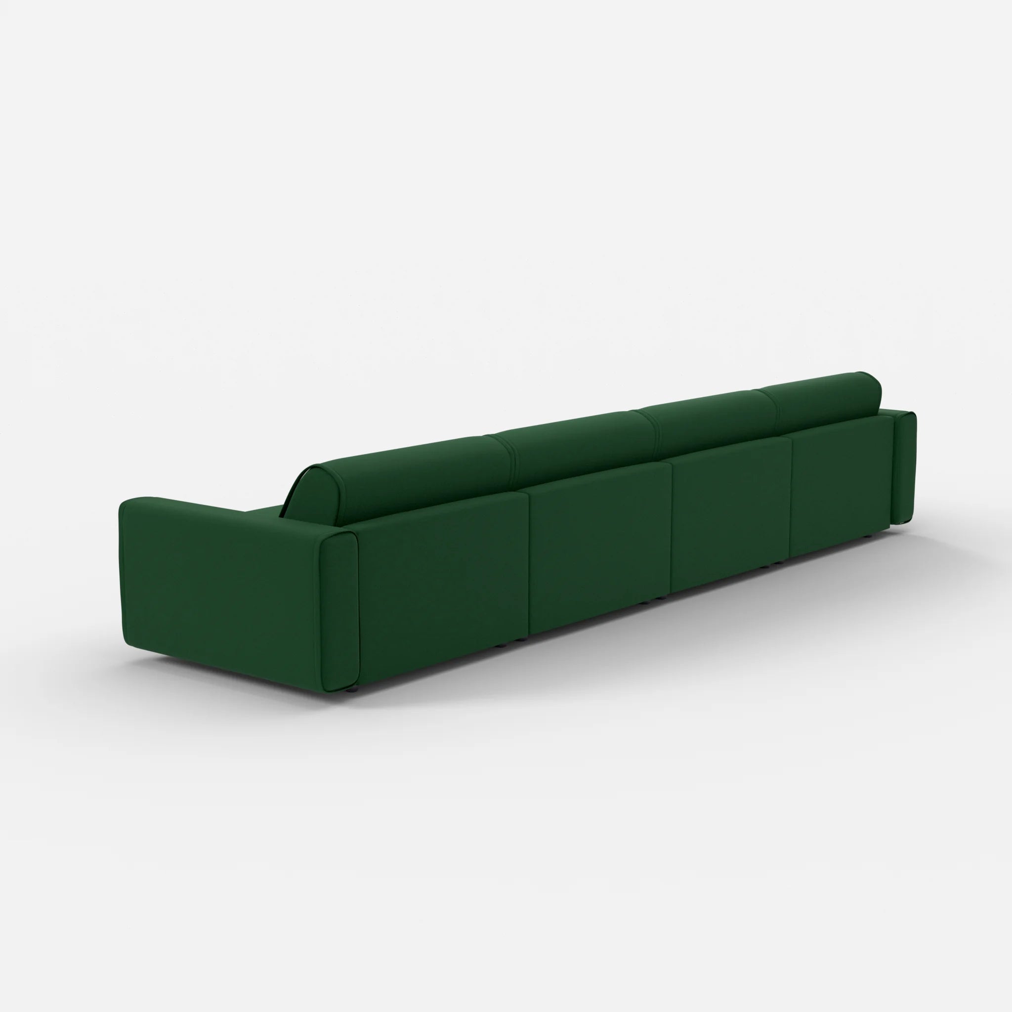 4 Sitzer Sofa Belleform mit breiter Armlehne 3 dama0052 in Dunkelgrün von hinten