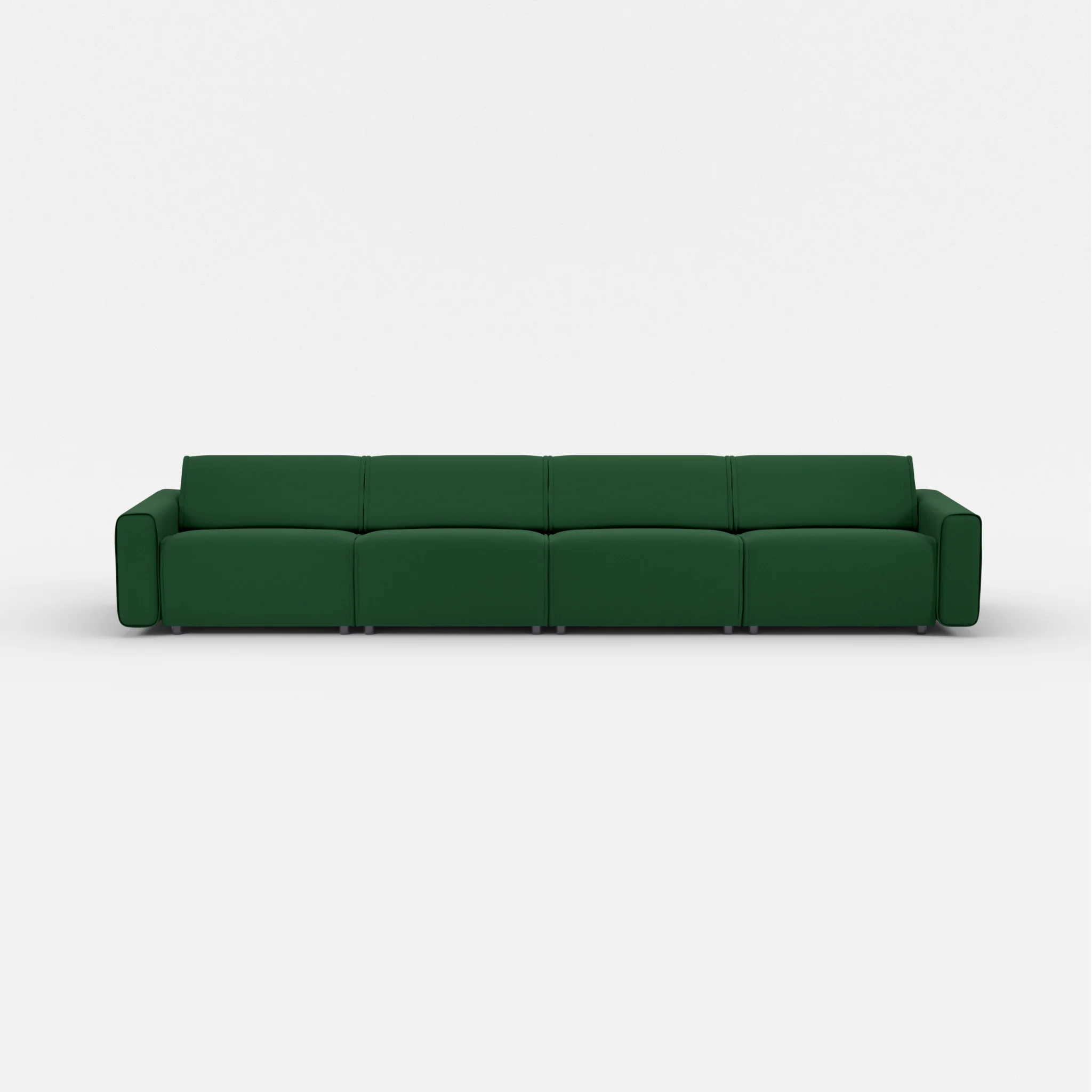4 Sitzer Sofa Belleform mit breiter Armlehne 3 dama0052 in Dunkelgrün von vorne