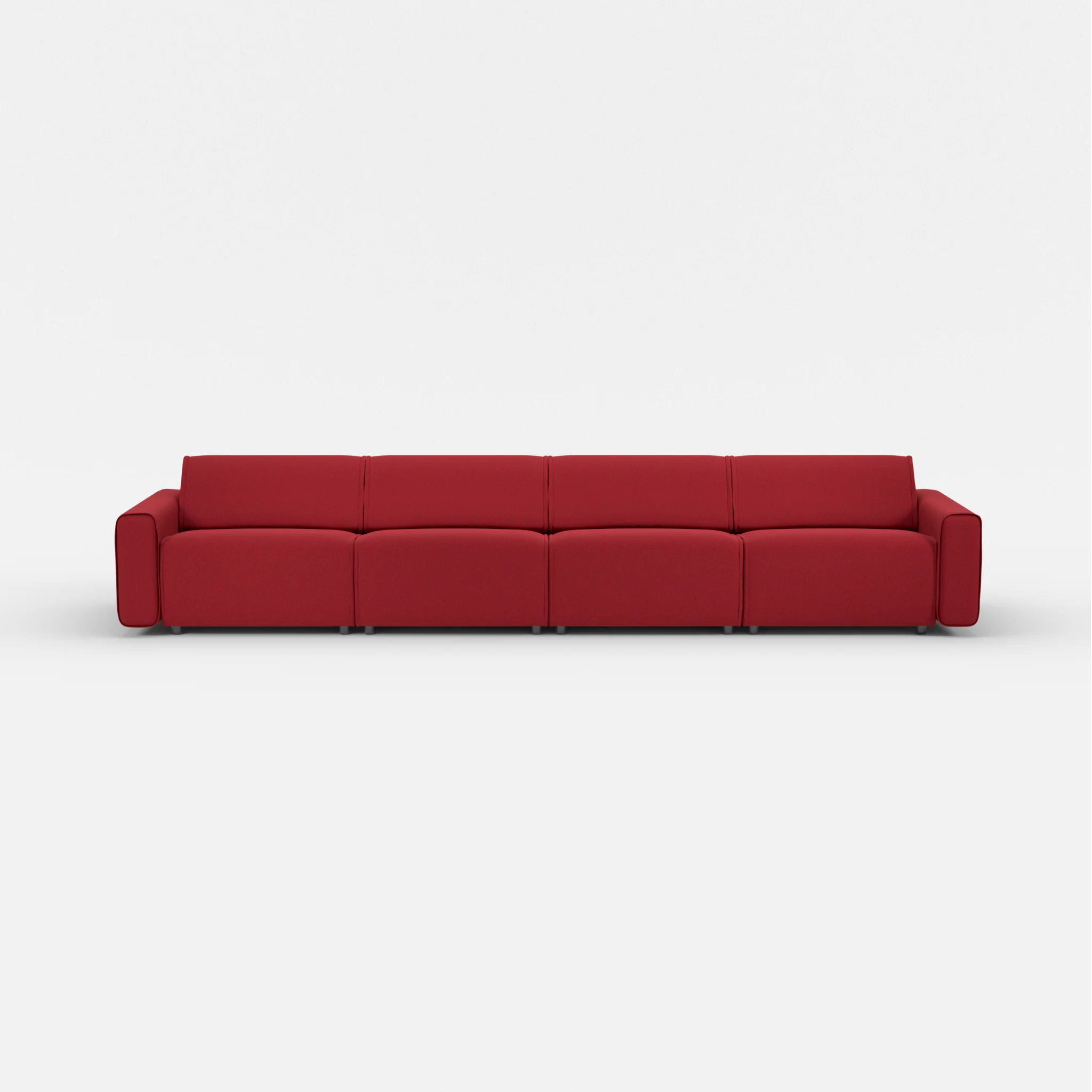 4 Sitzer Sofa Belleform mit breiter Armlehne 3 dama0053 in Rot von vorne