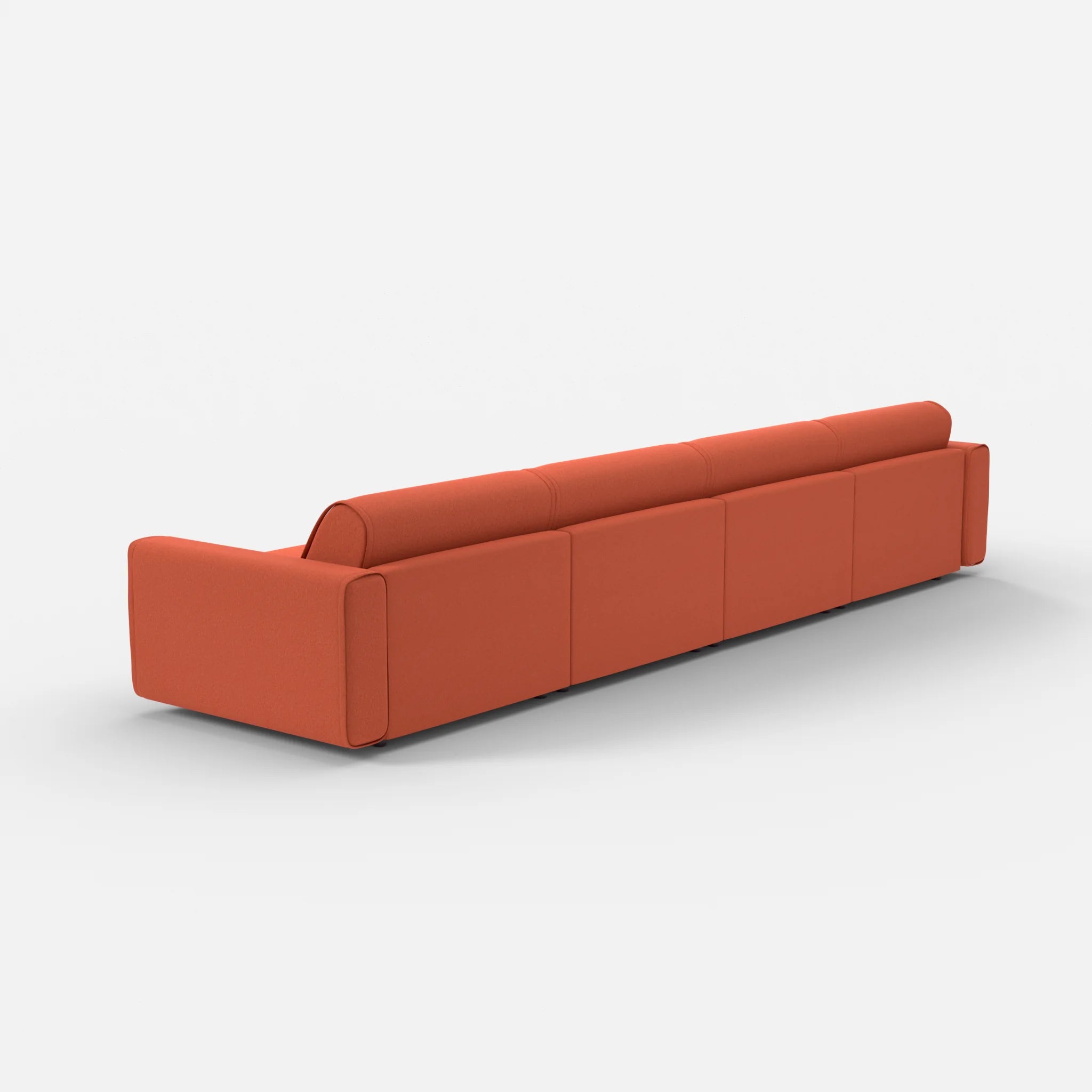 4 Sitzer Sofa Belleform mit breiter Armlehne 3 dama0062 in Orange von hinten
