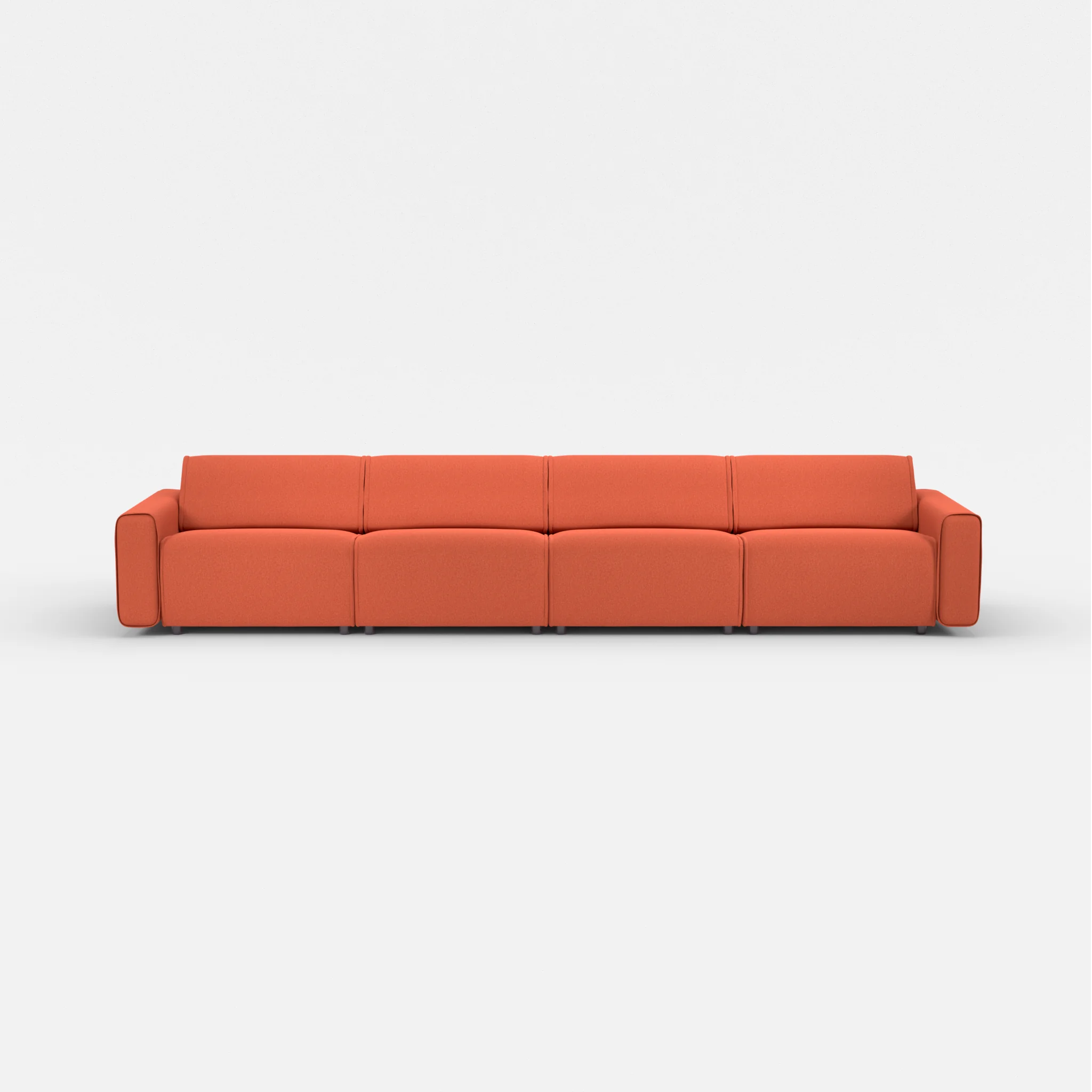 4 Sitzer Sofa Belleform mit breiter Armlehne 3 dama0062 in Orange von vorne