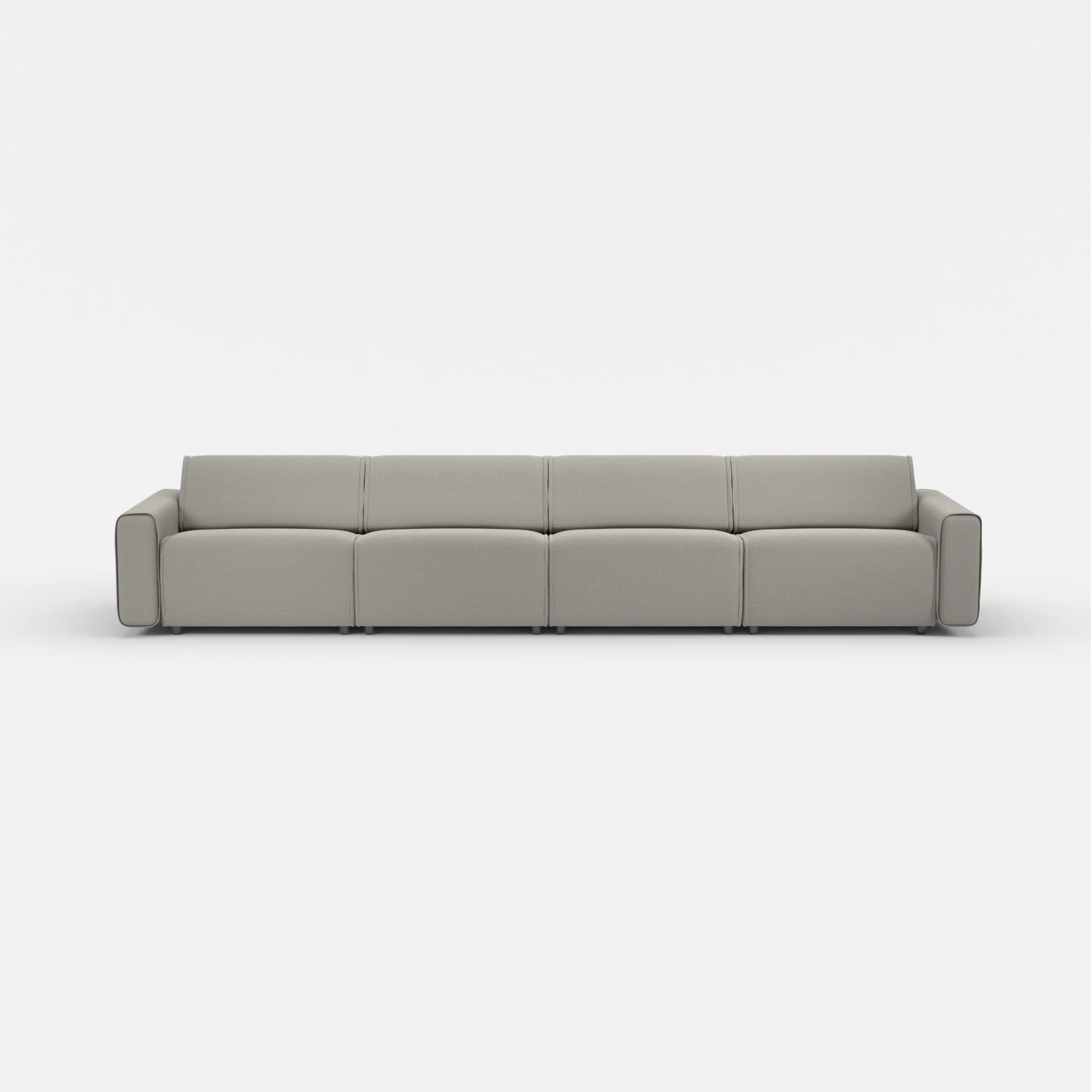 4 Sitzer Sofa Belleform mit breiter Armlehne 3 nabucco1003 in Hellgrau von vorne