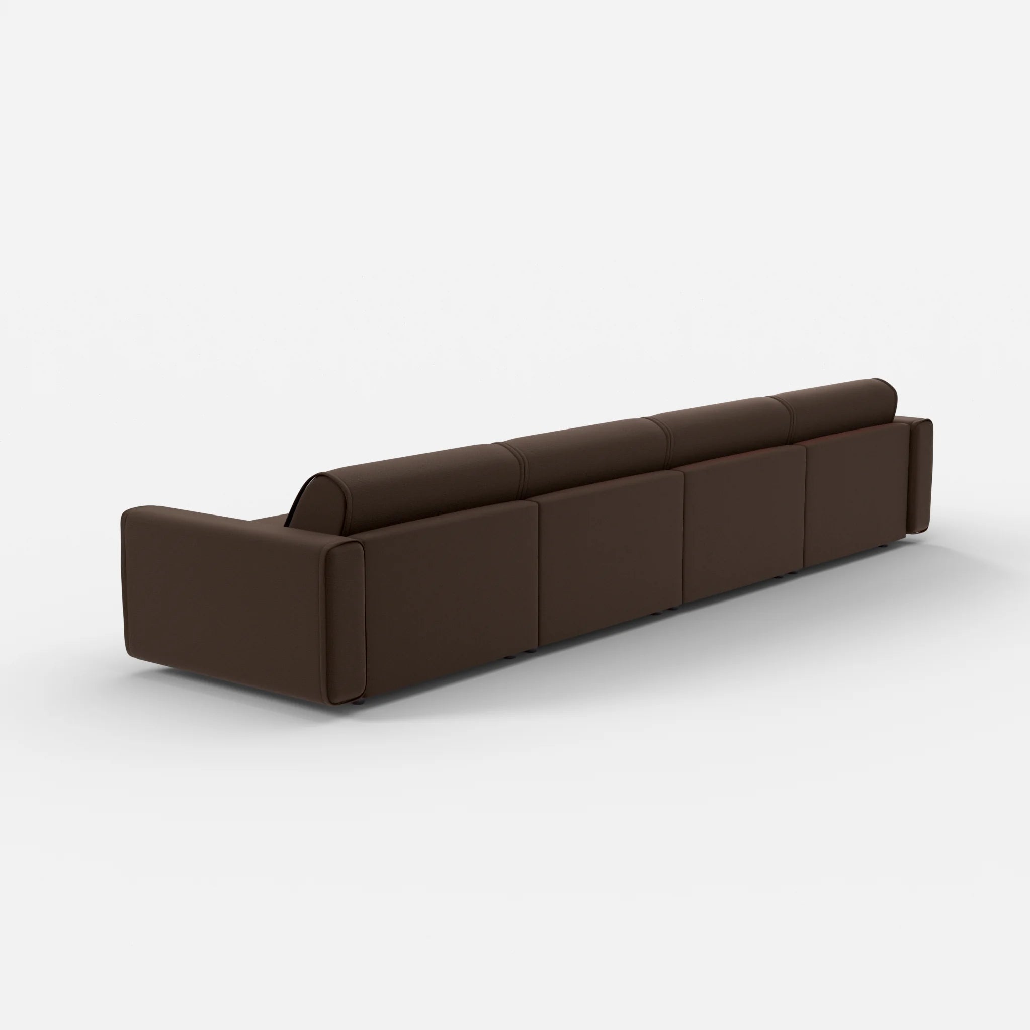 4 Sitzer Sofa Belleform mit breiter Armlehne 3 nabucco2022 in Dunkelbraun von hinten