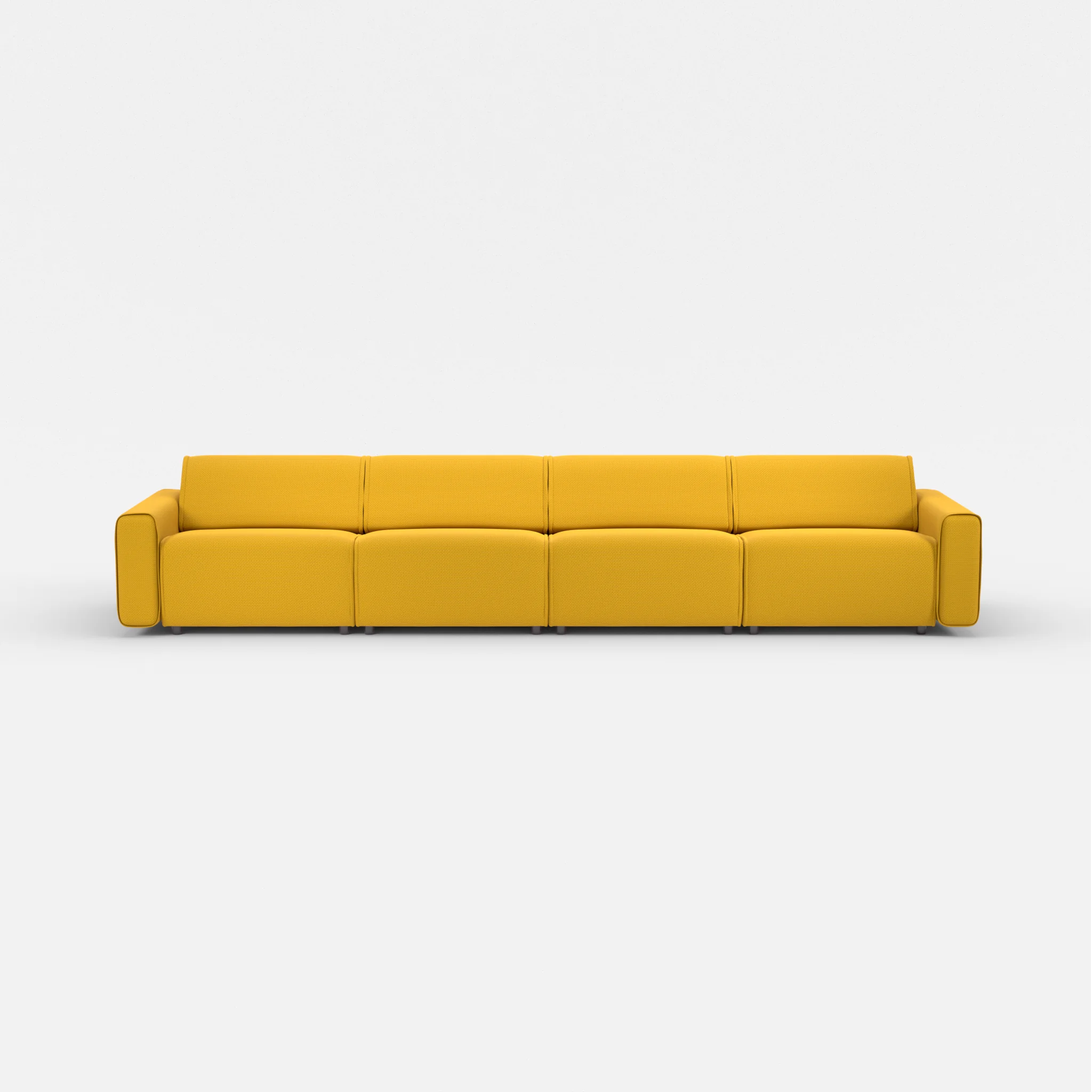 4 Sitzer Sofa Belleform mit breiter Armlehne 3 nabucco3019 in Curry von vorne