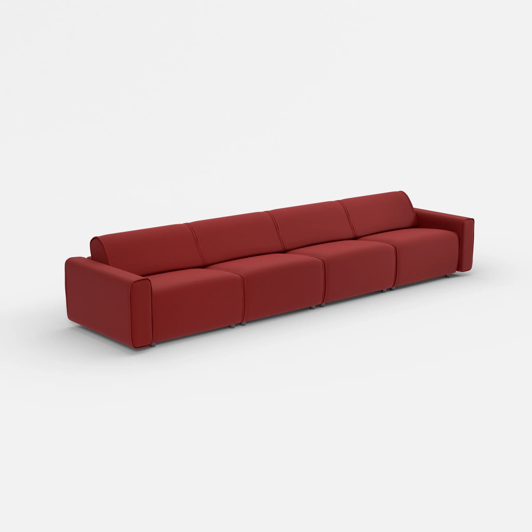 4 Sitzer Sofa Belleform mit breiter Armlehne 3 nabucco4021 in Rot von der Seite