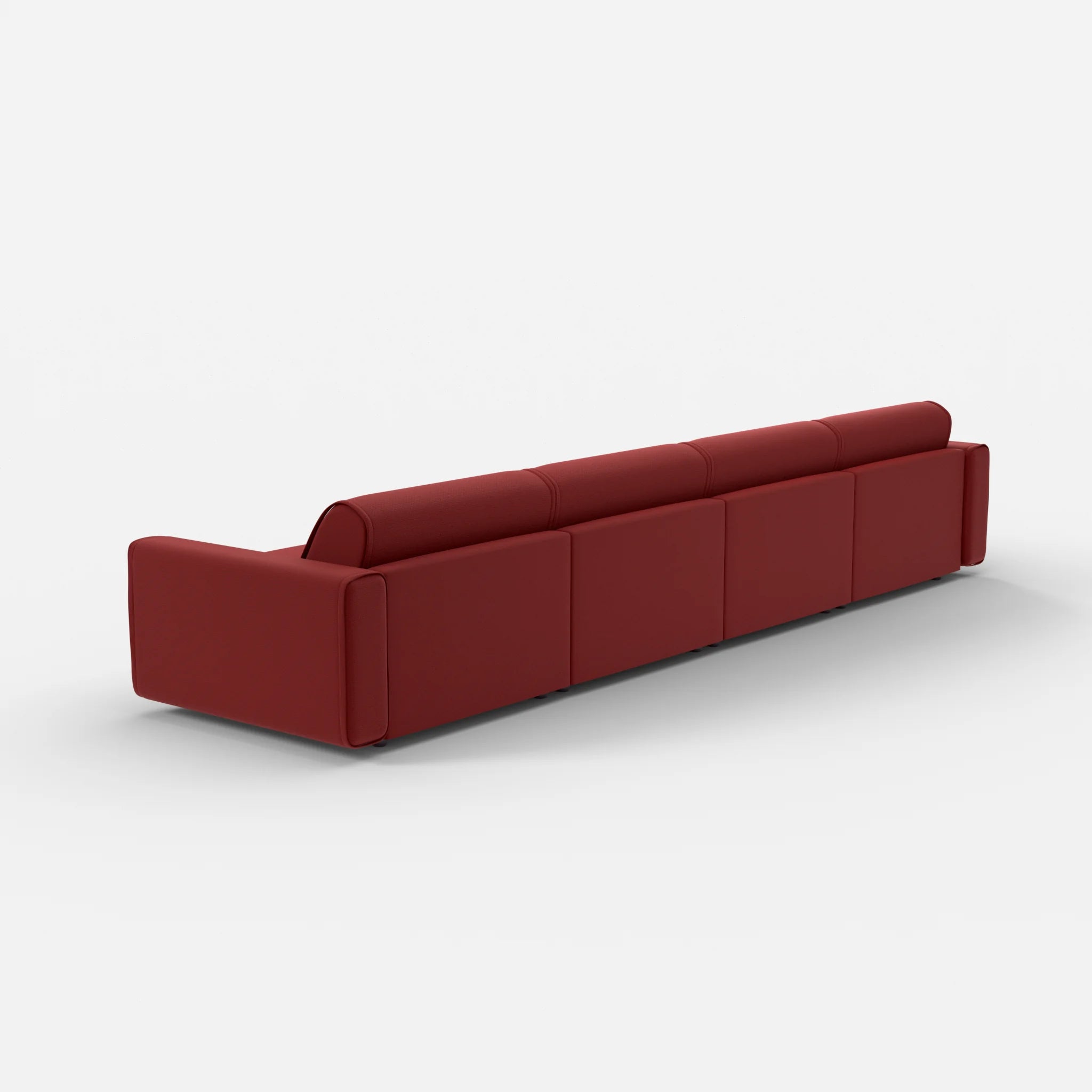 4 Sitzer Sofa Belleform mit breiter Armlehne 3 nabucco4021 in Rot von hinten