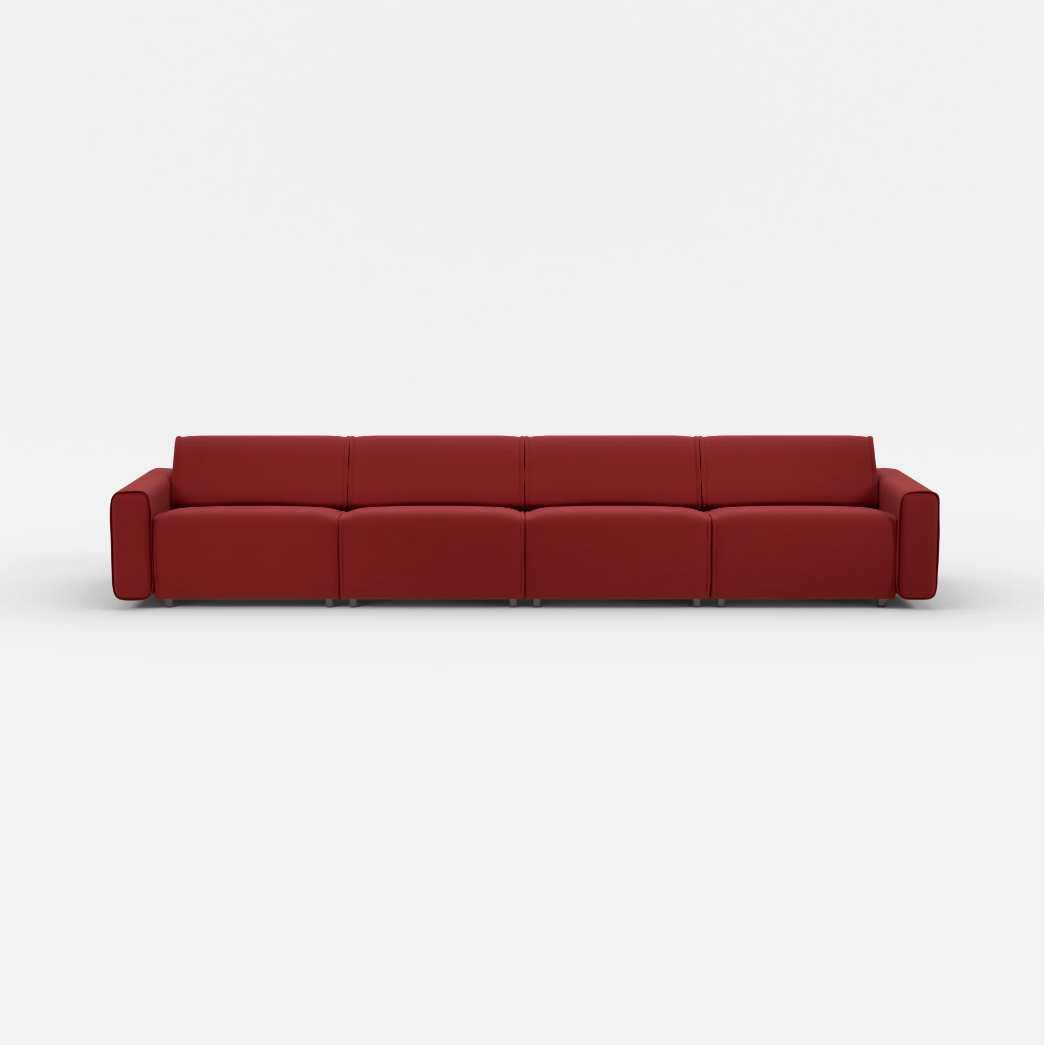 4 Sitzer Sofa Belleform mit breiter Armlehne 3 nabucco4021 in Rot von vorne