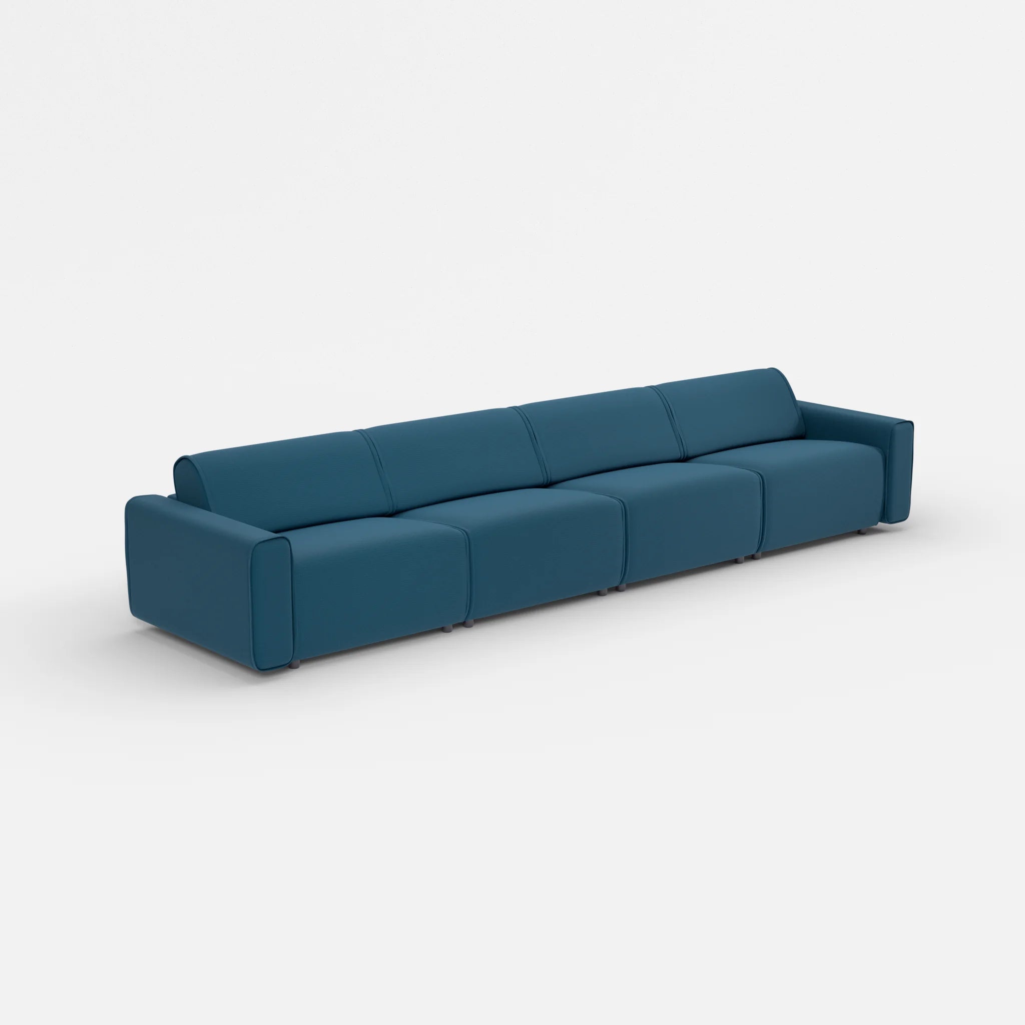 4 Sitzer Sofa Belleform mit breiter Armlehne 3 nabucco6075 in Blau von der Seite