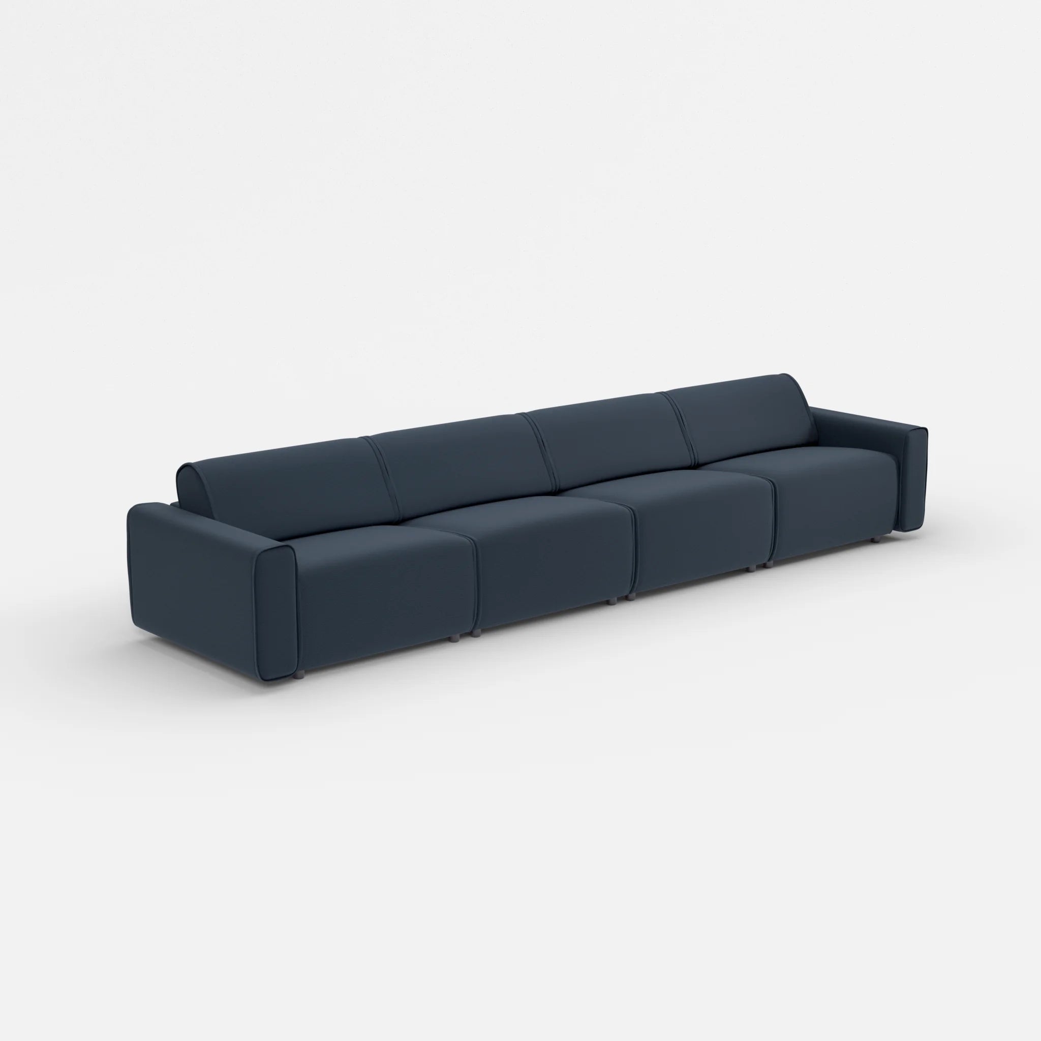 4 Sitzer Sofa Belleform mit breiter Armlehne 3 nabucco6098 in Dunkelblau von der Seite