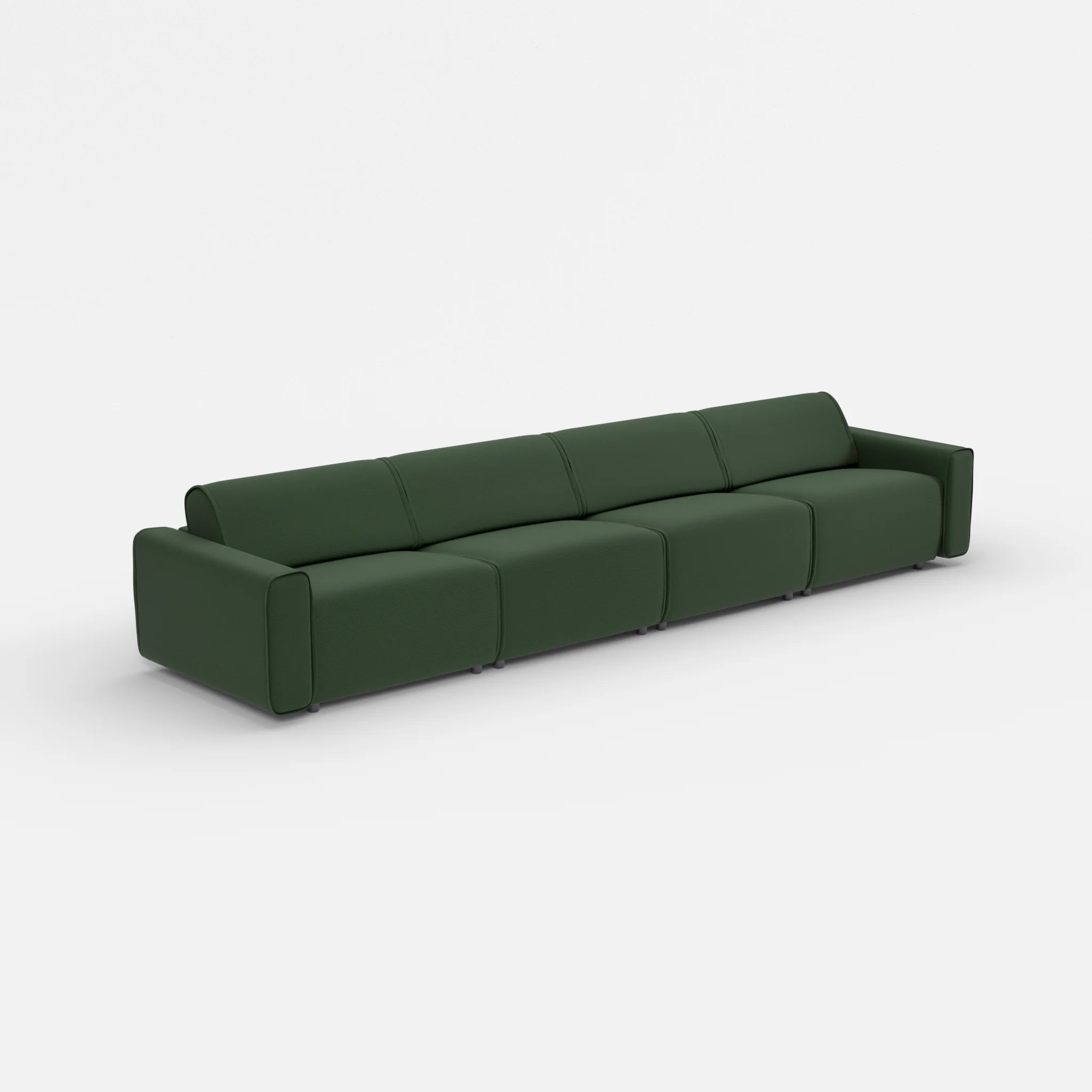 4 Sitzer Sofa Belleform mit breiter Armlehne 3 nabucco7029 in Dunkelgrün von der Seite