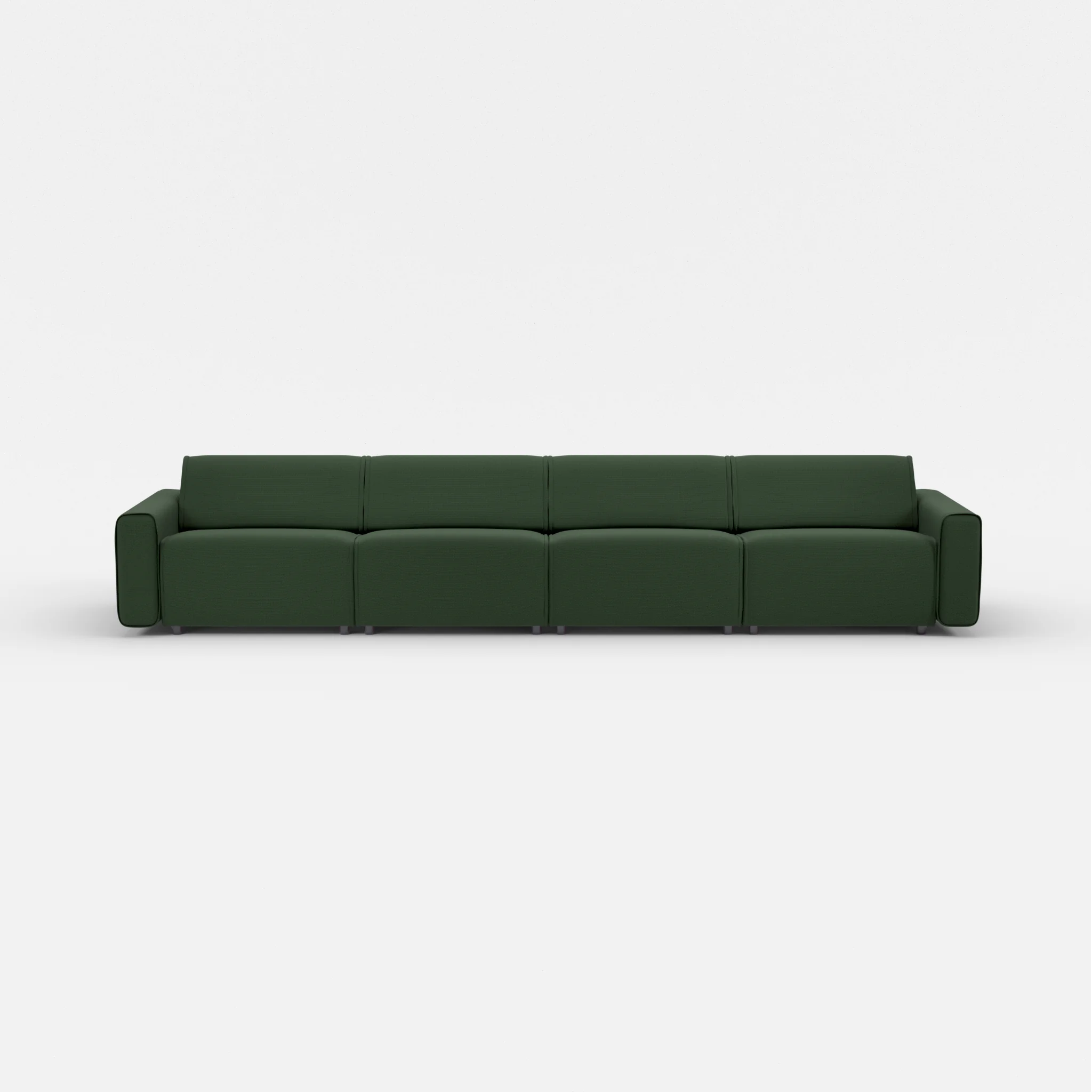 4 Sitzer Sofa Belleform mit breiter Armlehne 3 nabucco7029 in Dunkelgrün von vorne