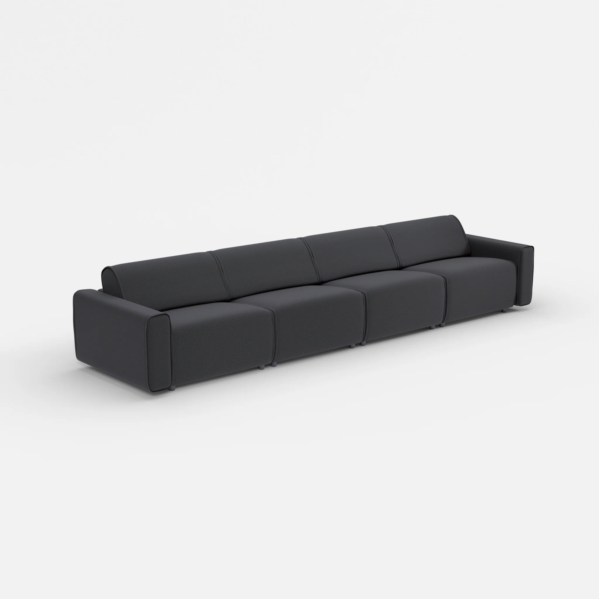 4 Sitzer Sofa Belleform mit breiter Armlehne 3 nabucco8019 in Anthrazit von der Seite