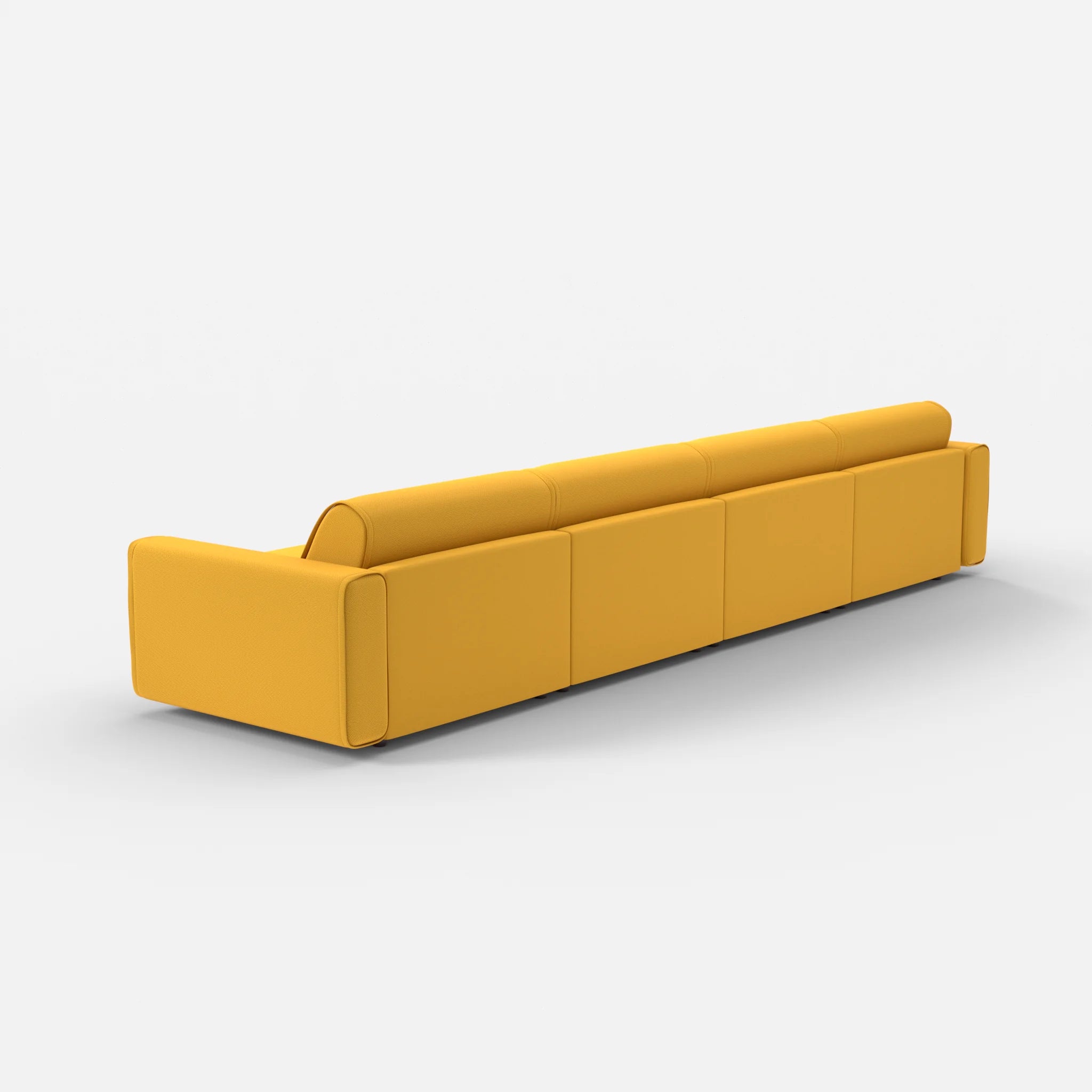 4 Sitzer Sofa Belleform mit breiter Armlehne 3 novumcurry in Curry von hinten