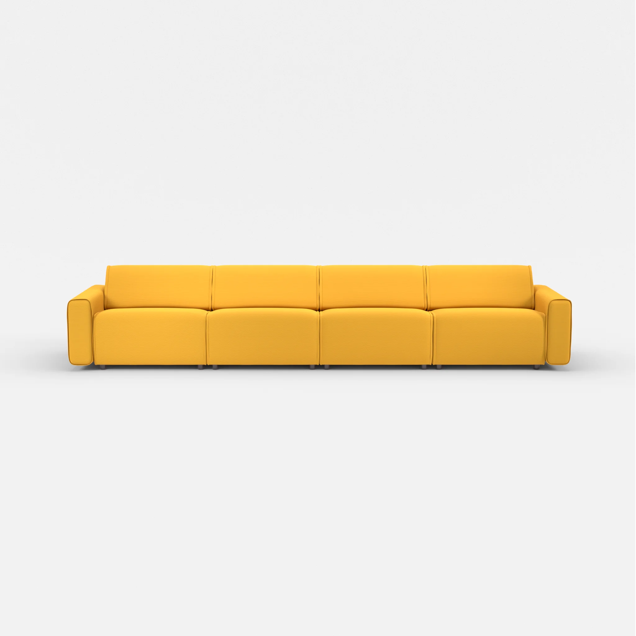 4 Sitzer Sofa Belleform mit breiter Armlehne 3 novumcurry in Curry von vorne