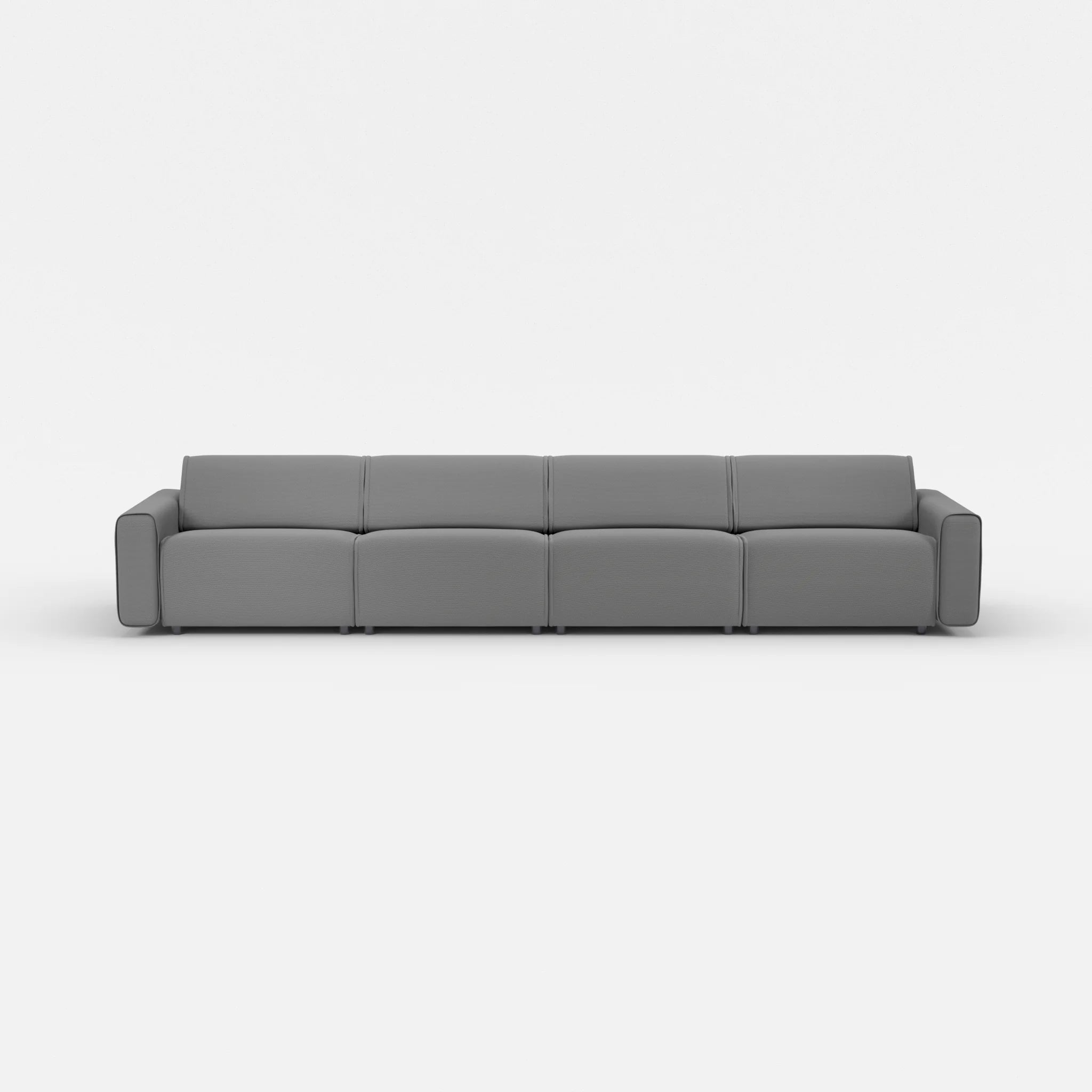 4 Sitzer Sofa Belleform mit breiter Armlehne 3 novumkies in Mittelgrau von vorne
