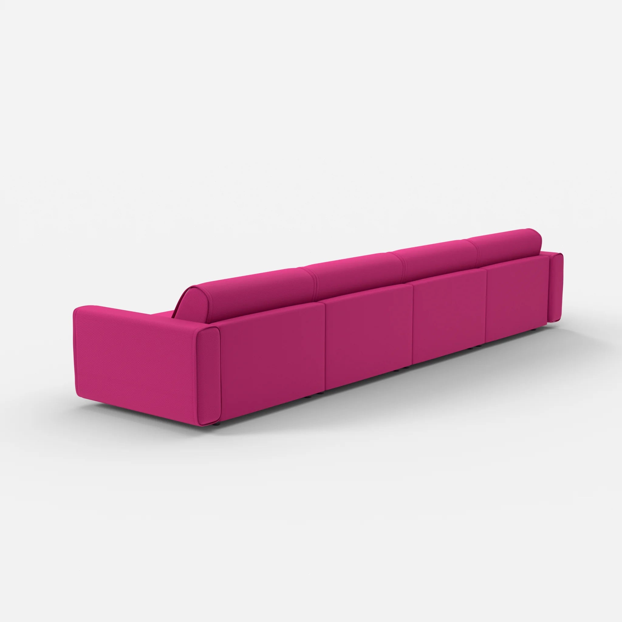 4 Sitzer Sofa Belleform mit breiter Armlehne 3 novummagenta in Magenta von hinten