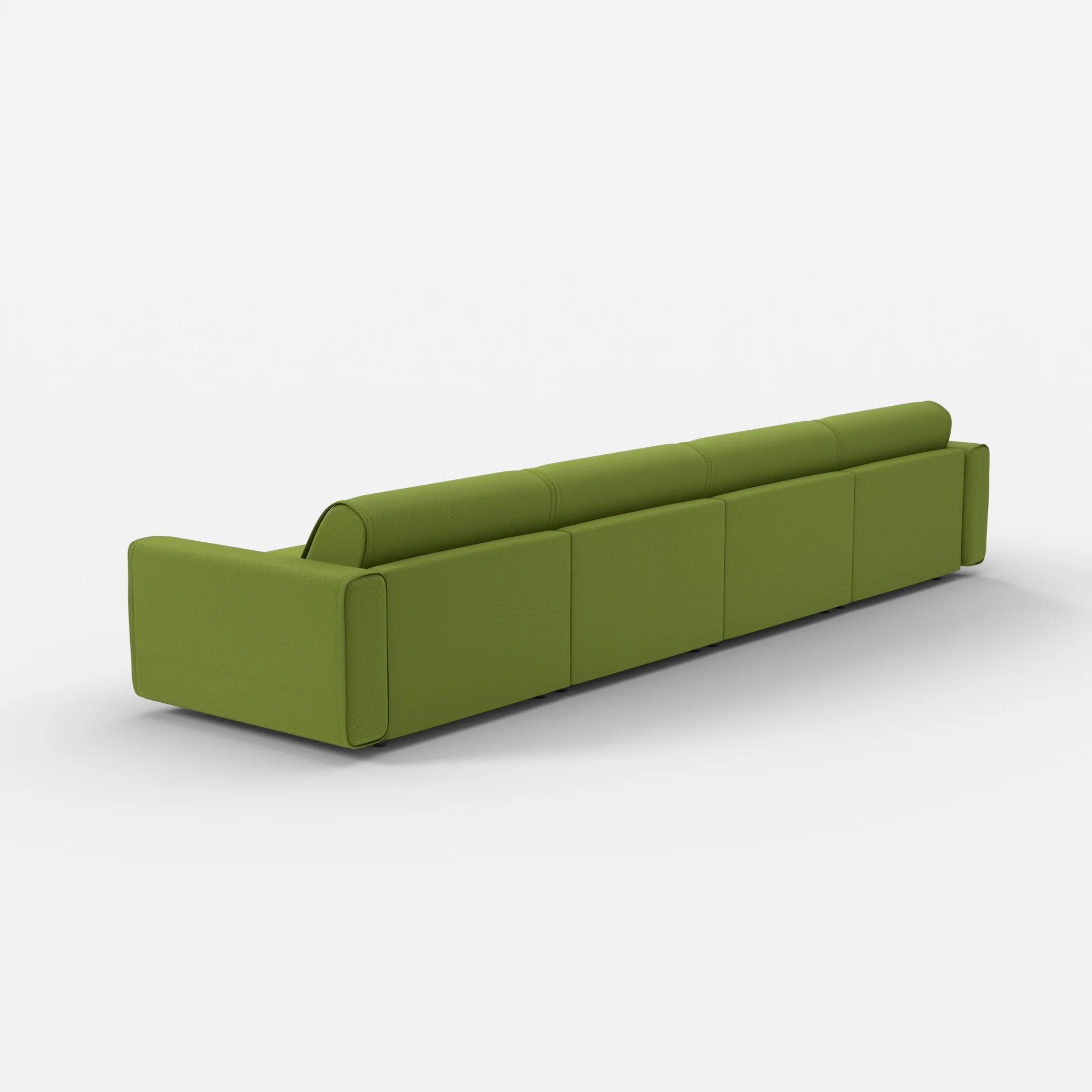 4 Sitzer Sofa Belleform mit breiter Armlehne 3 novummoss in Grün von hinten