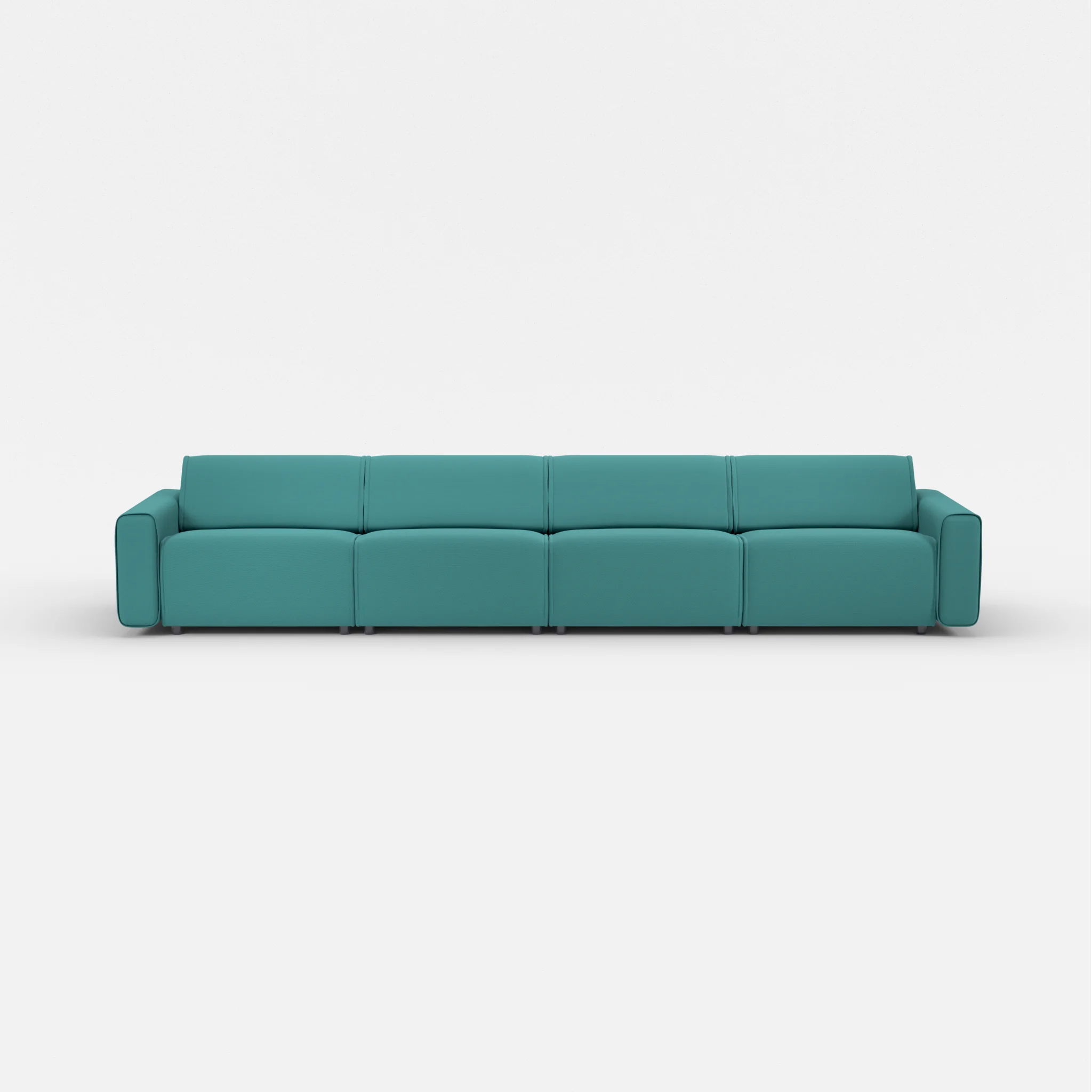 4 Sitzer Sofa Belleform mit breiter Armlehne 3 novumprisma in Türkis von vorne