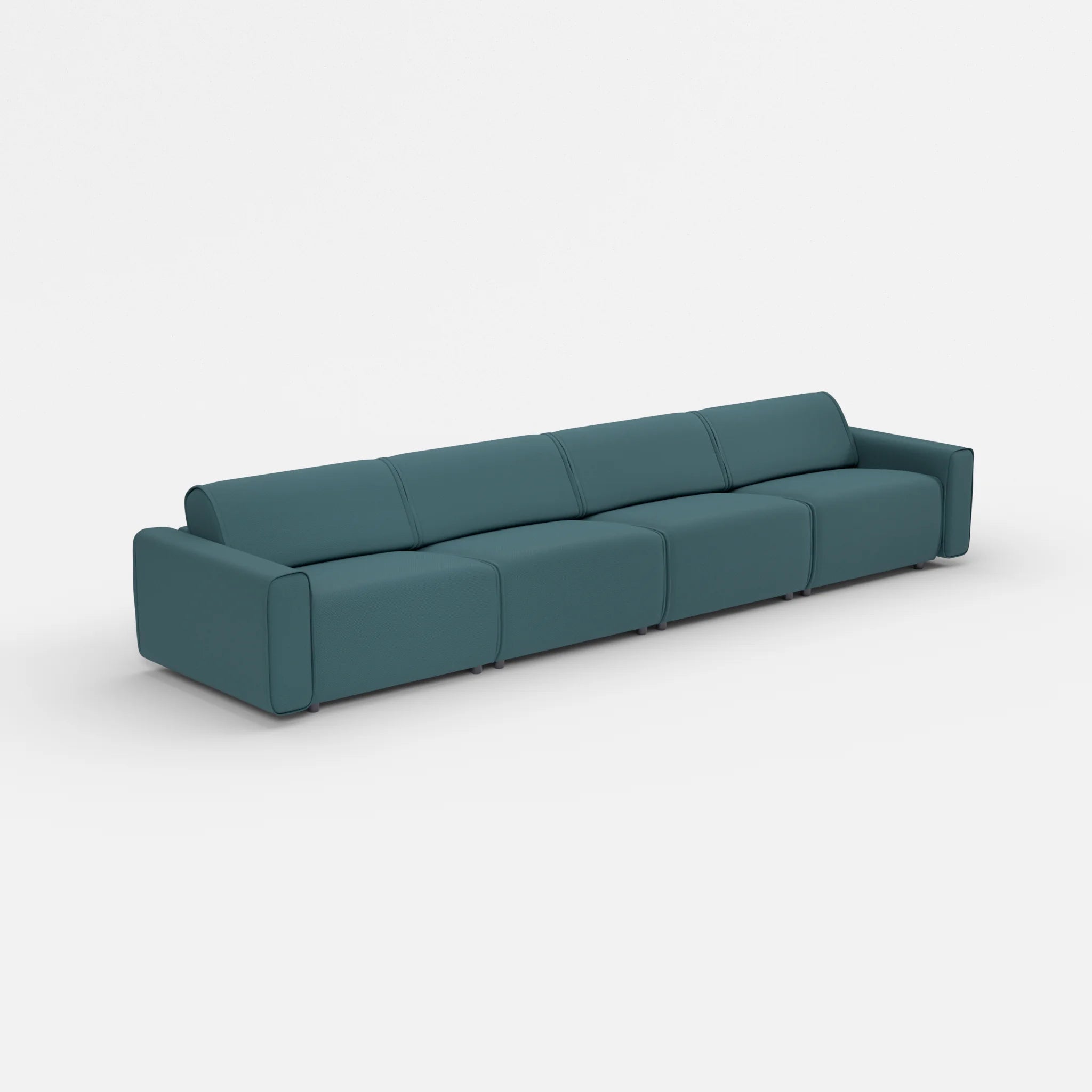 4 Sitzer Sofa Belleform mit breiter Armlehne 3 novumsamoa in Dunkelblau von der Seite