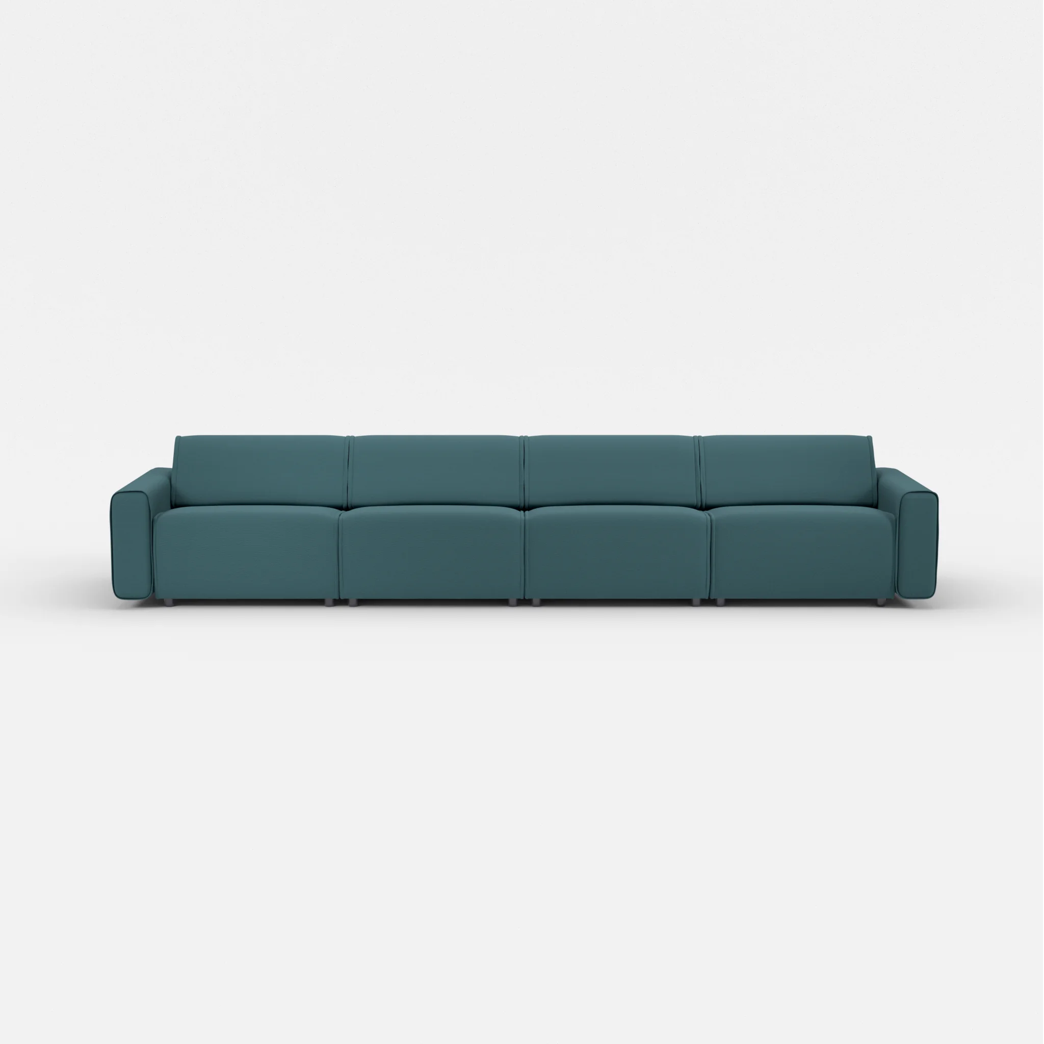 4 Sitzer Sofa Belleform mit breiter Armlehne 3 novumsamoa in Dunkelblau von vorne