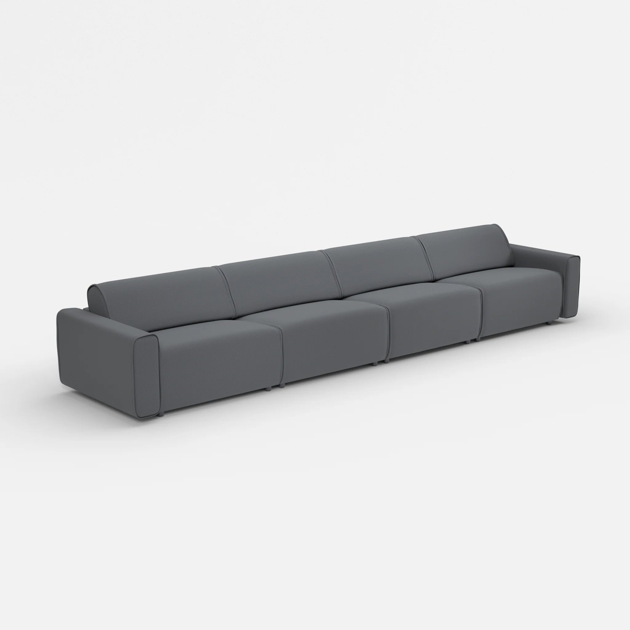 4 Sitzer Sofa Belleform mit breiter Armlehne 4 credoasphalt in Anthrazit von der Seite