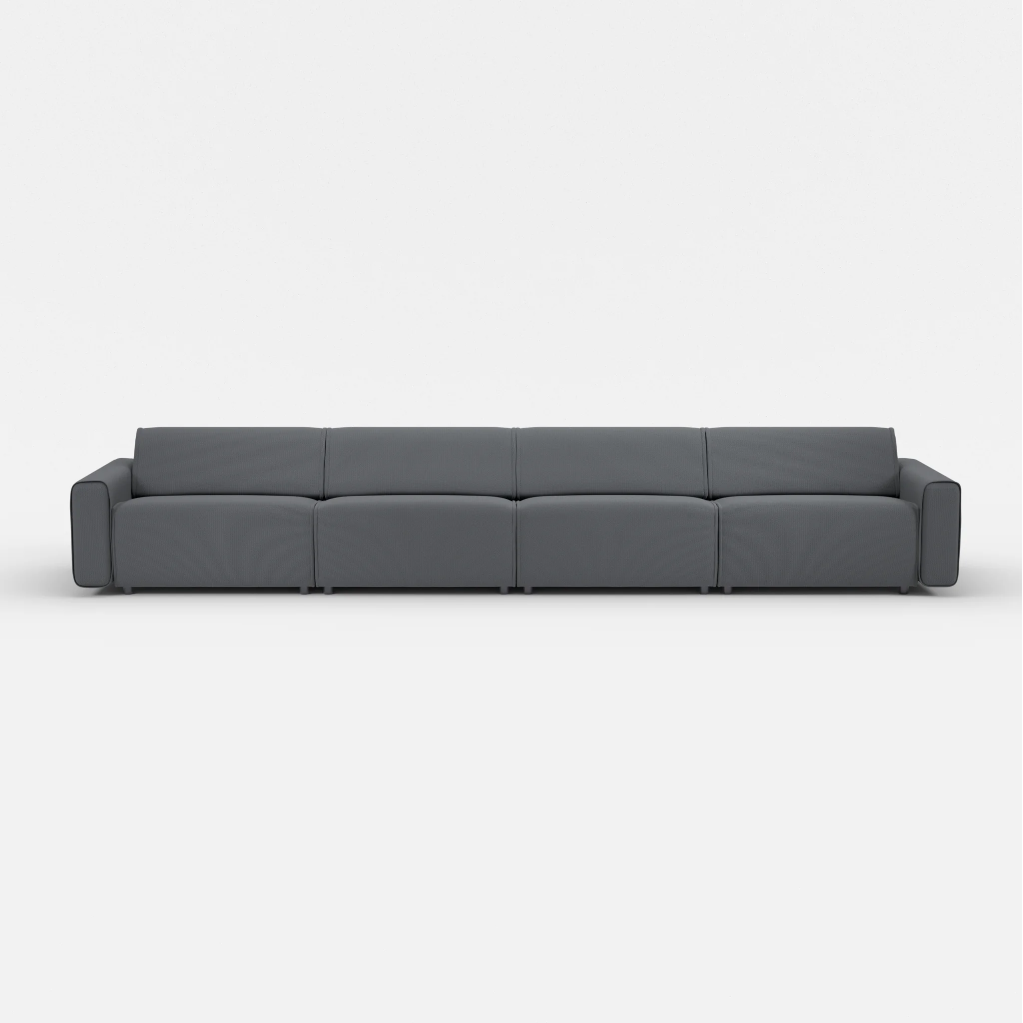 4 Sitzer Sofa Belleform mit breiter Armlehne 4 credoasphalt in Anthrazit von vorne