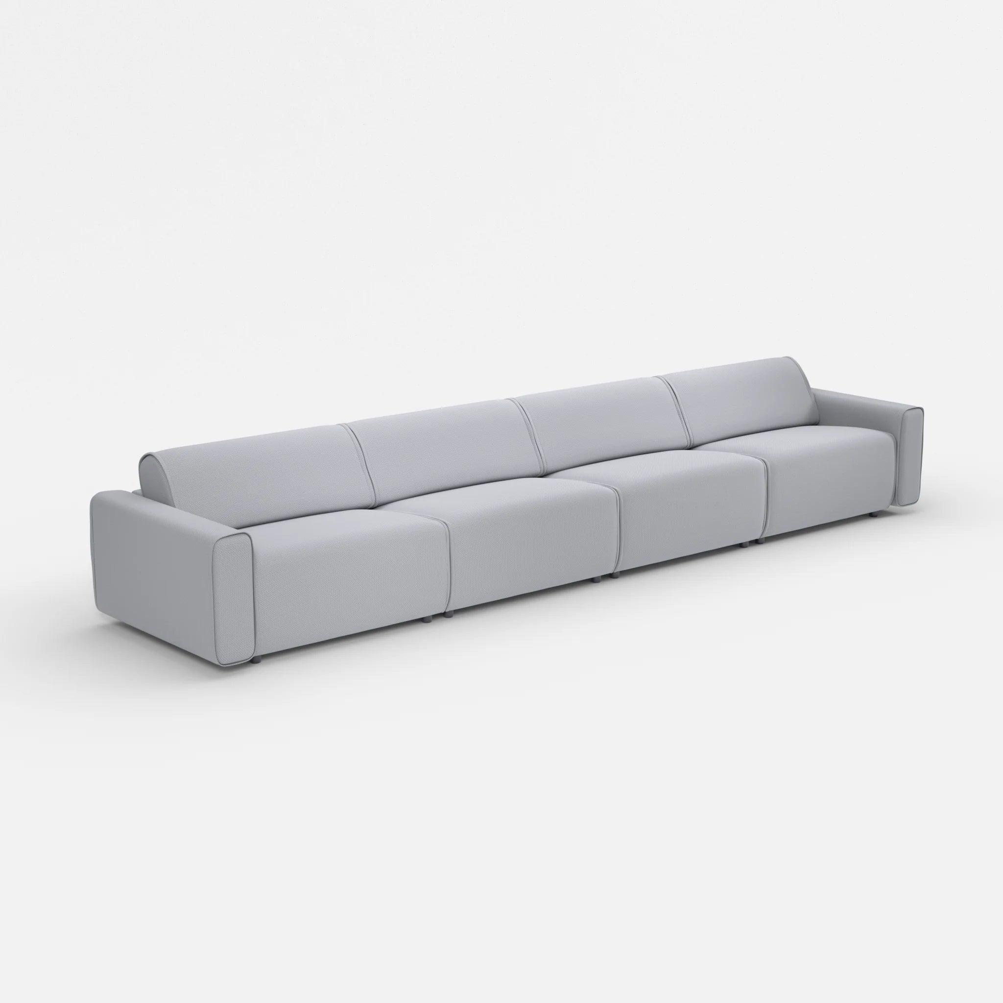 4 Sitzer Sofa Belleform mit breiter Armlehne 4 credochalk in Hellgrau von der Seite