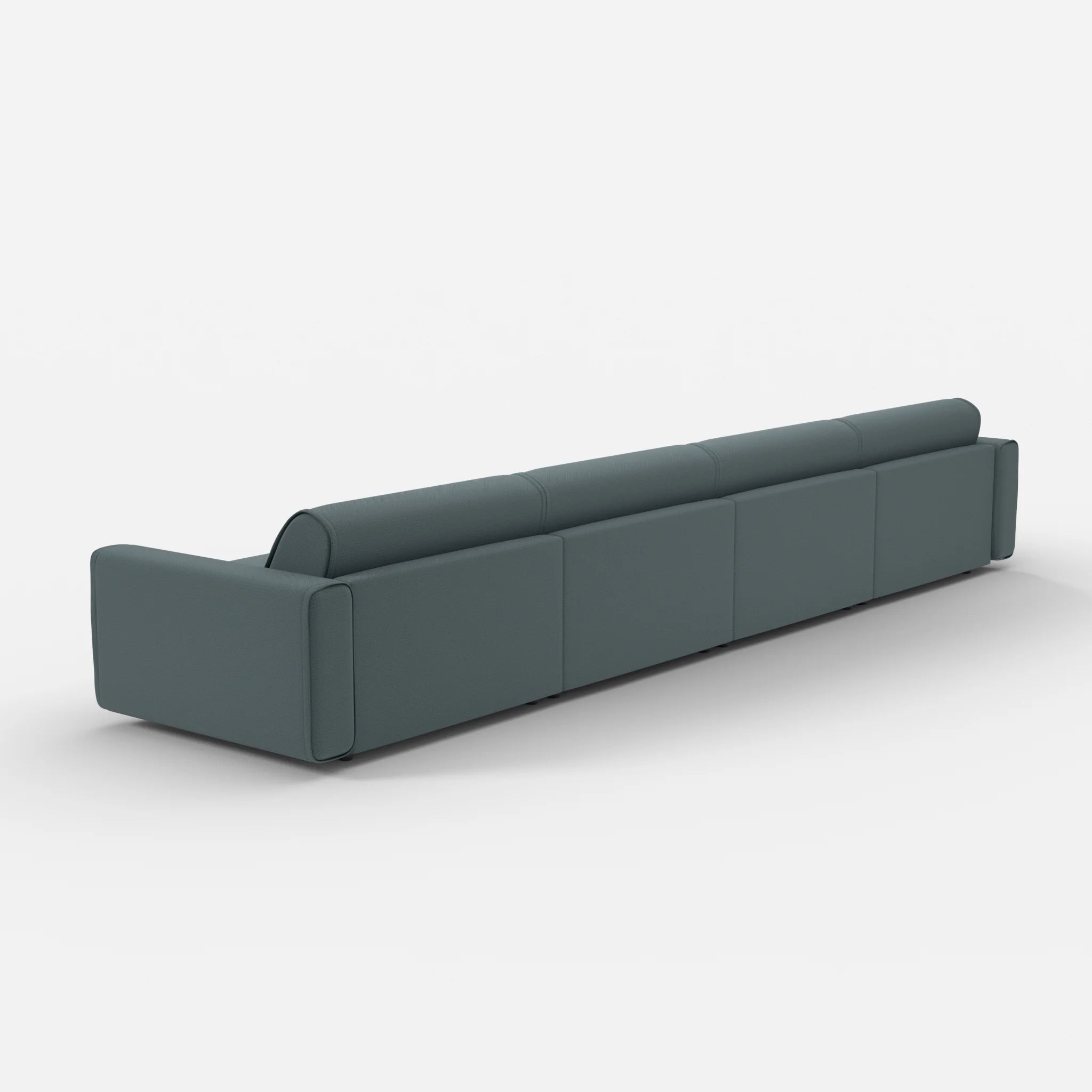 4 Sitzer Sofa Belleform mit breiter Armlehne 4 credojaspis in Türkis von hinten