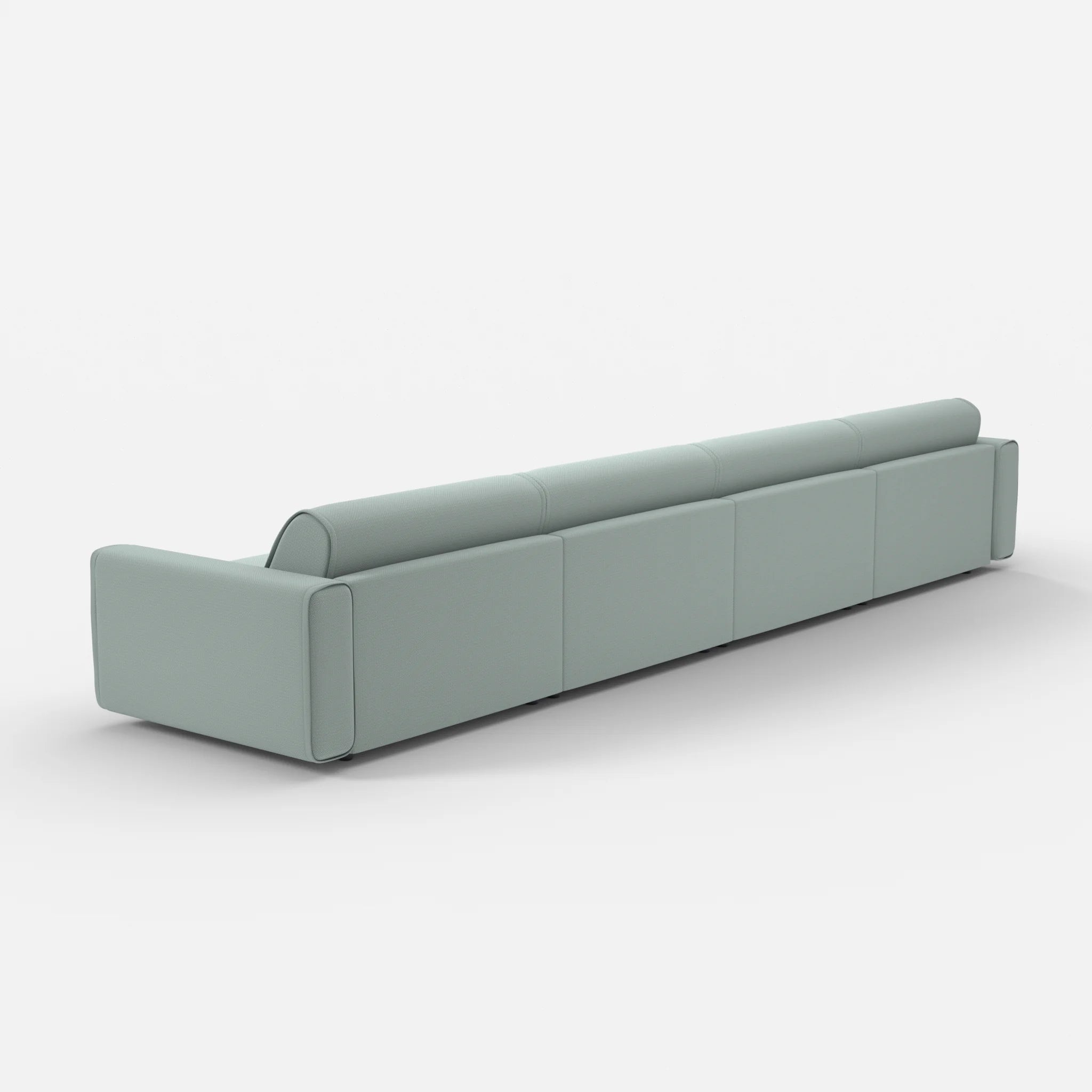 4 Sitzer Sofa Belleform mit breiter Armlehne 4 credolake in Graublau von hinten