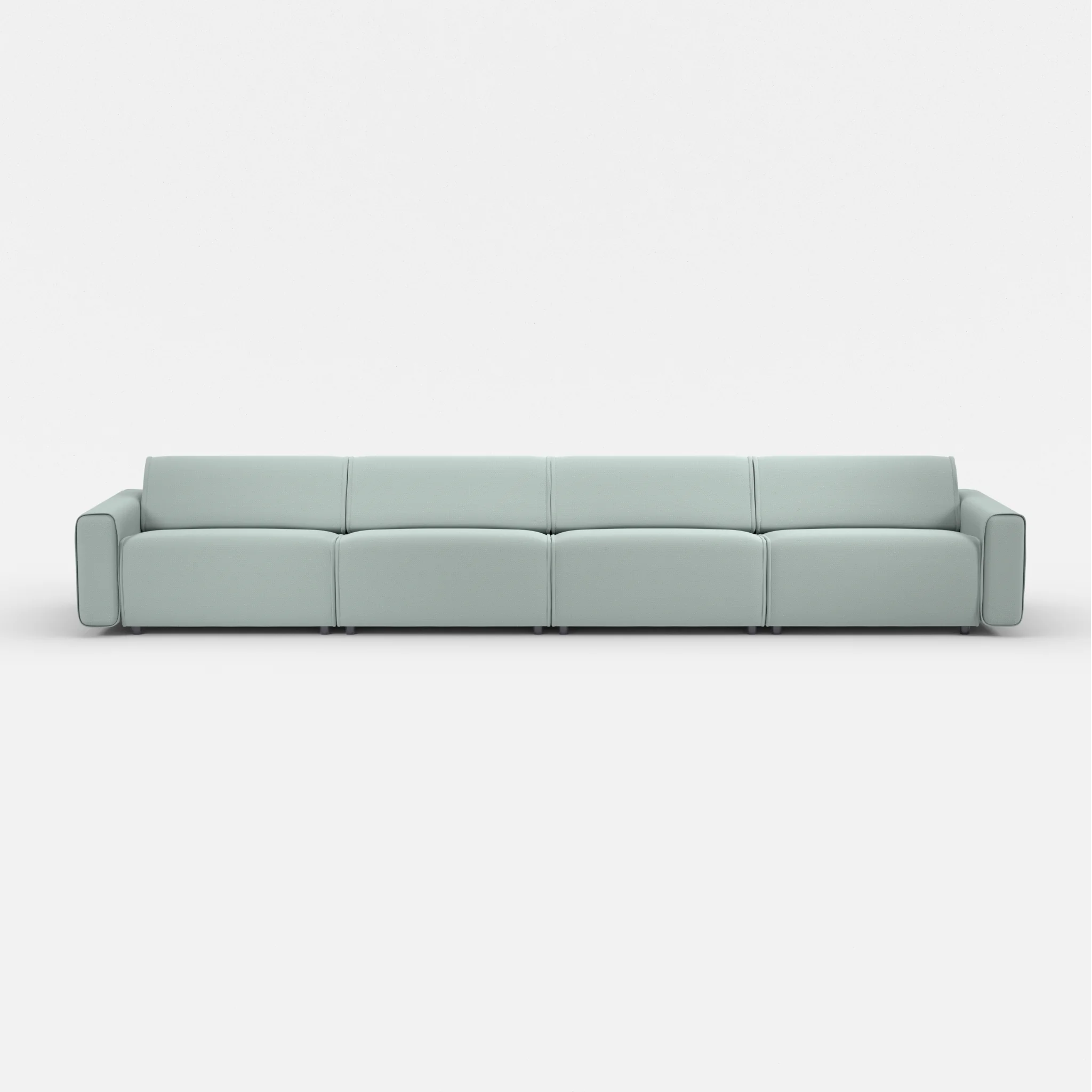 4 Sitzer Sofa Belleform mit breiter Armlehne 4 credolake in Graublau von vorne