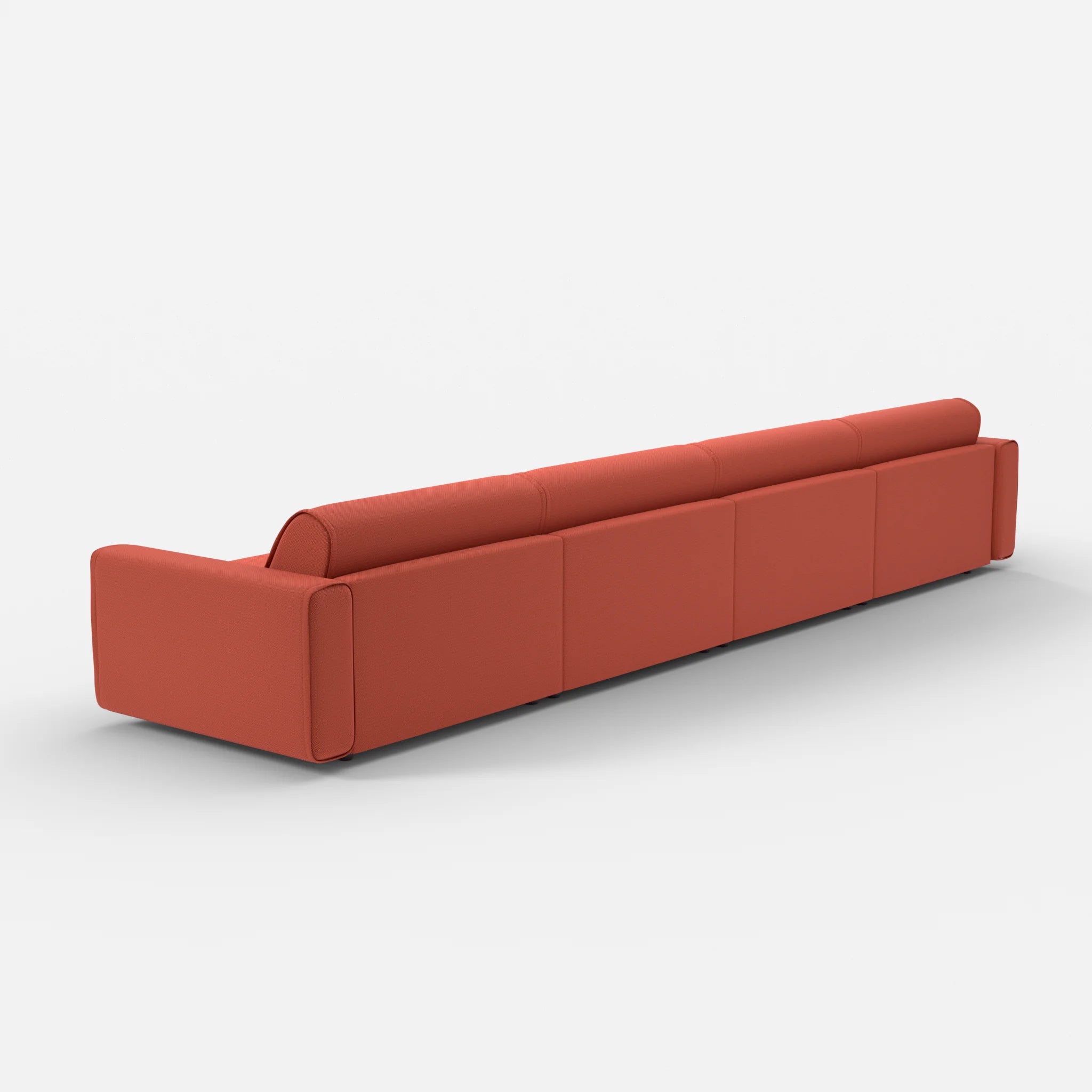 4 Sitzer Sofa Belleform mit breiter Armlehne 4 credolampion in Rot von hinten