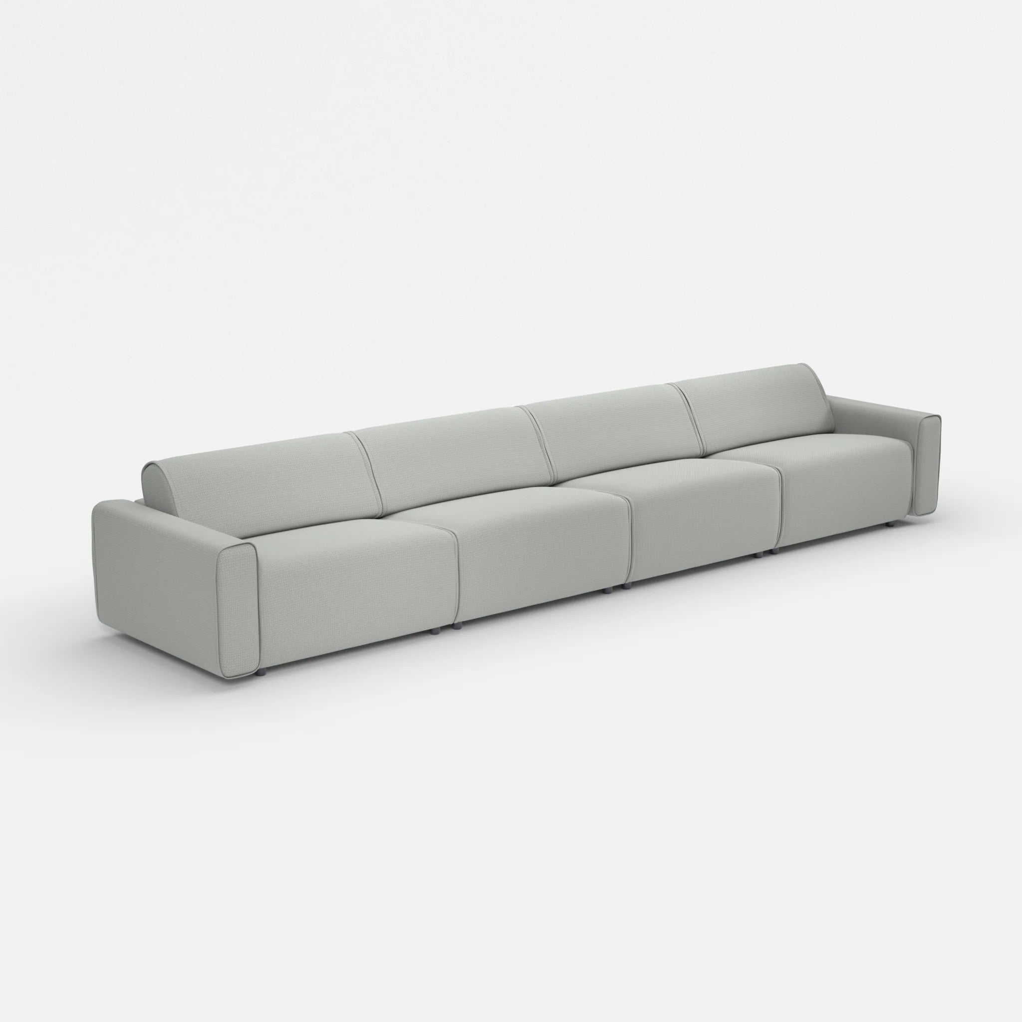 4 Sitzer Sofa Belleform mit breiter Armlehne 4 credopepper in Dunkelgrau von der Seite