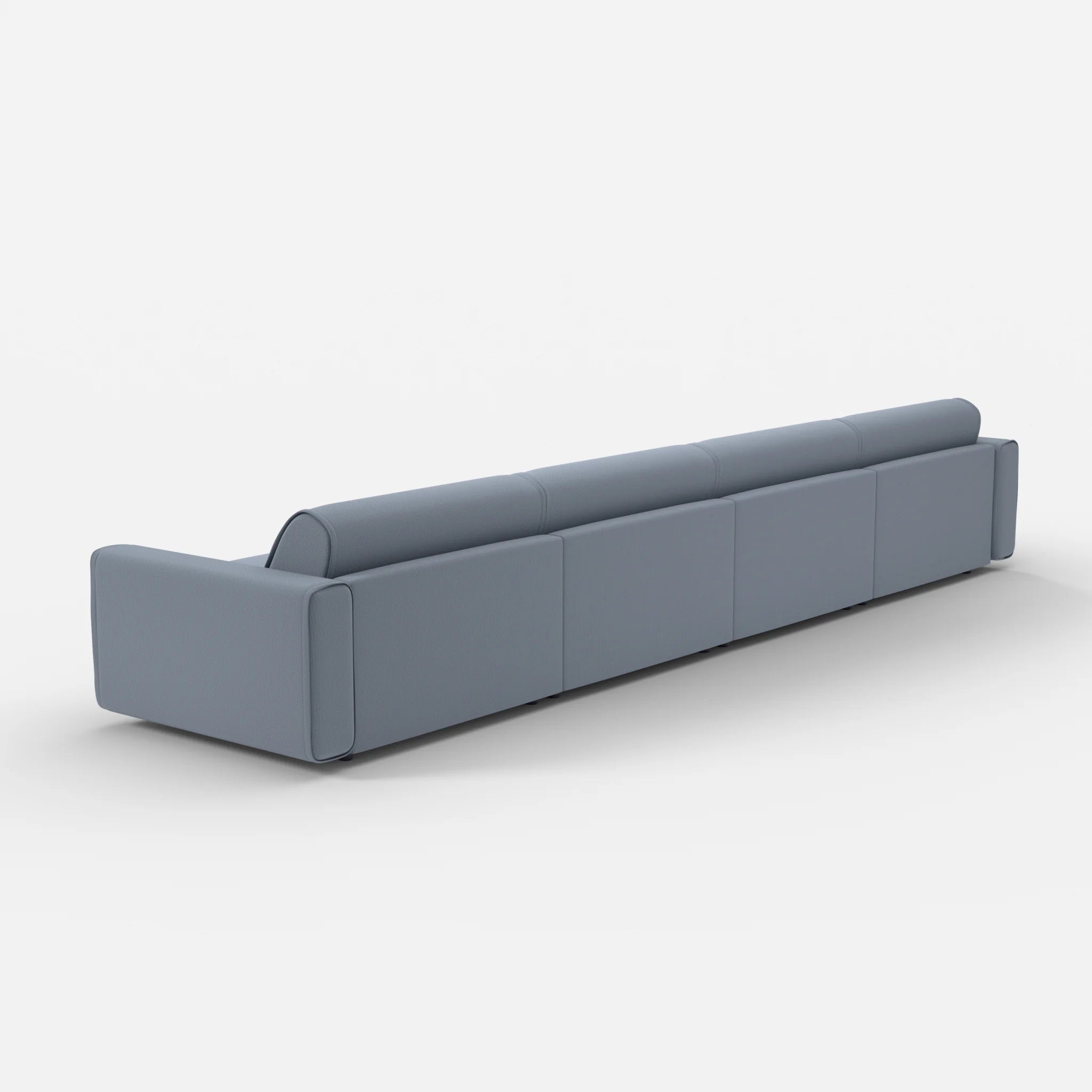 4 Sitzer Sofa Belleform mit breiter Armlehne 4 credosea in Blau von hinten