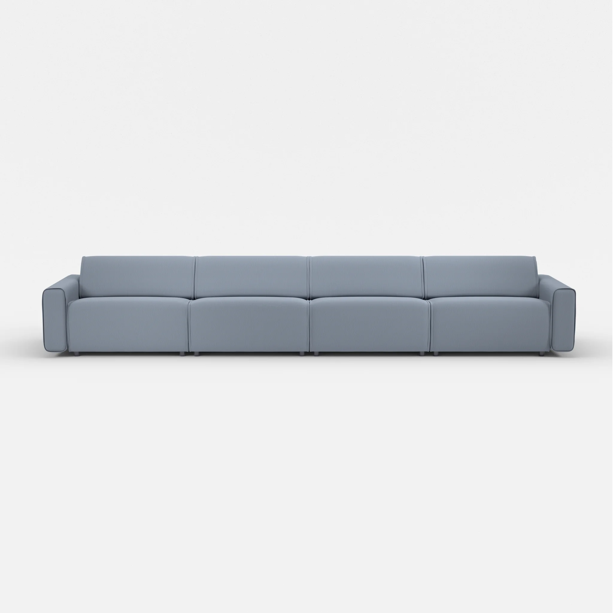 4 Sitzer Sofa Belleform mit breiter Armlehne 4 credosea in Blau von vorne
