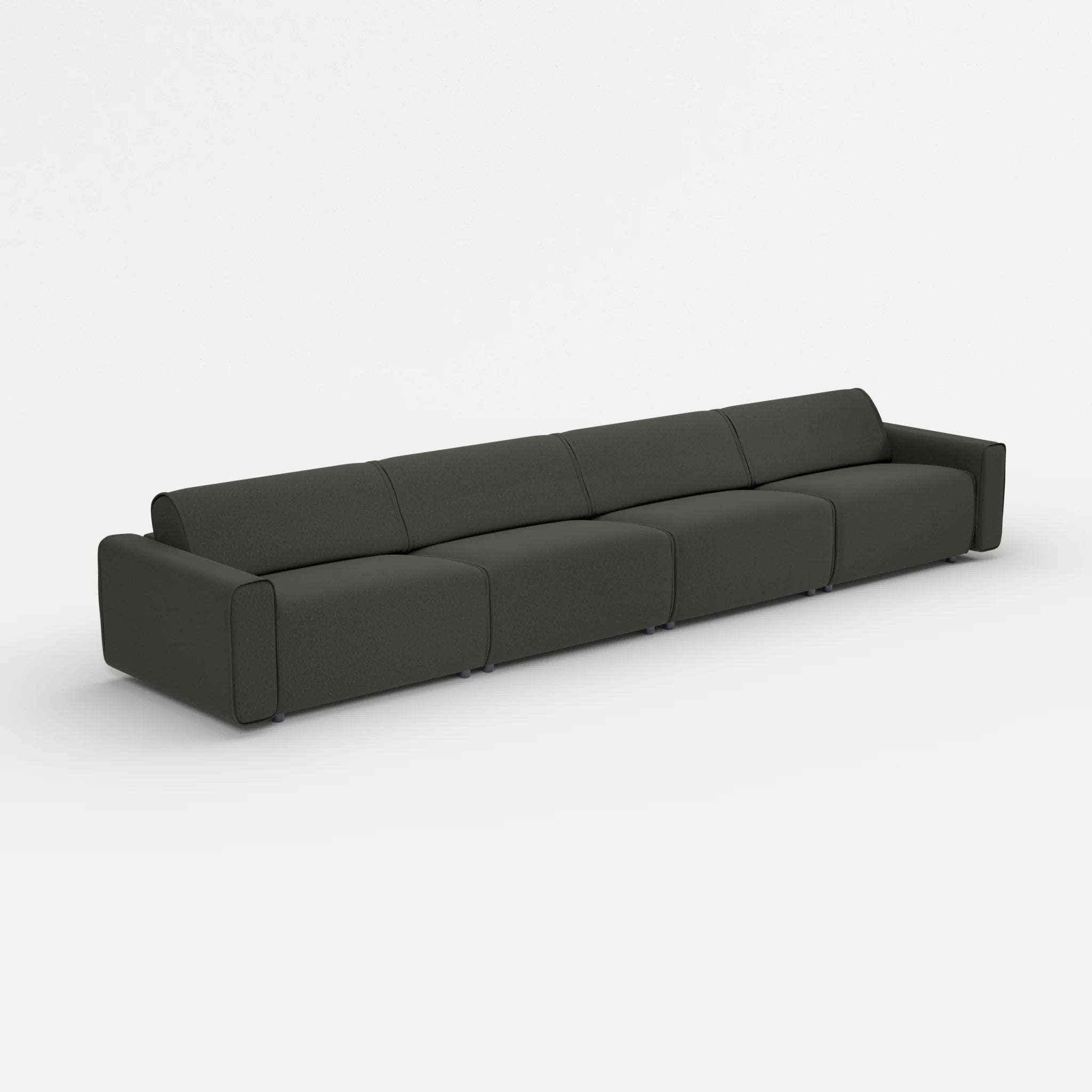 4 Sitzer Sofa Belleform mit breiter Armlehne 4 dama0002 in Anthrazit von der Seite
