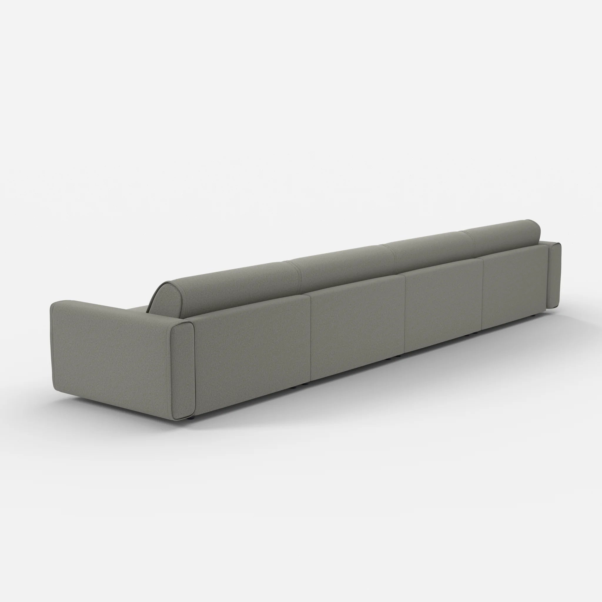 4 Sitzer Sofa Belleform mit breiter Armlehne 4 dama0003 in Mittelgrau von hinten