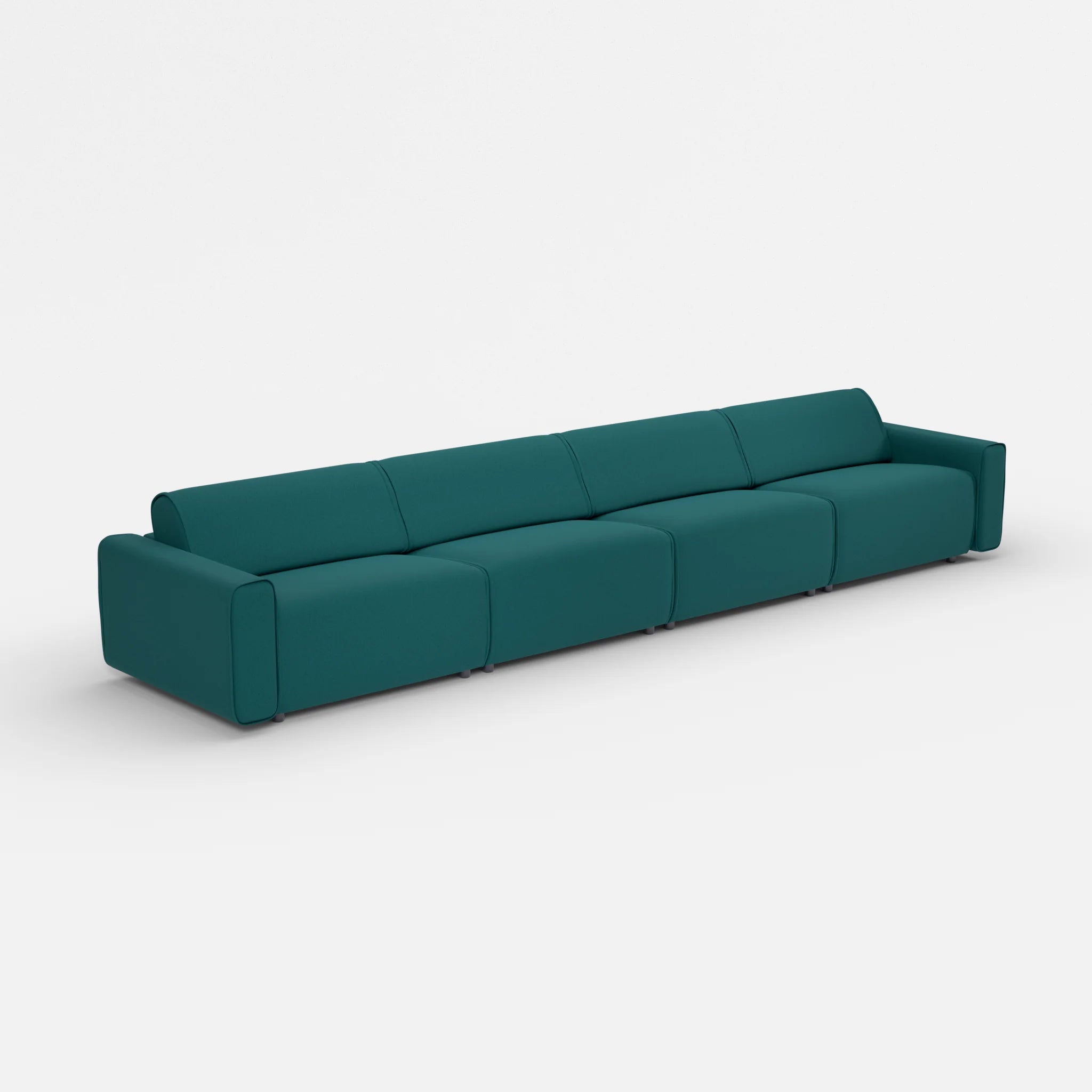 4 Sitzer Sofa Belleform mit breiter Armlehne 4 dama0018 in Türkis von der Seite
