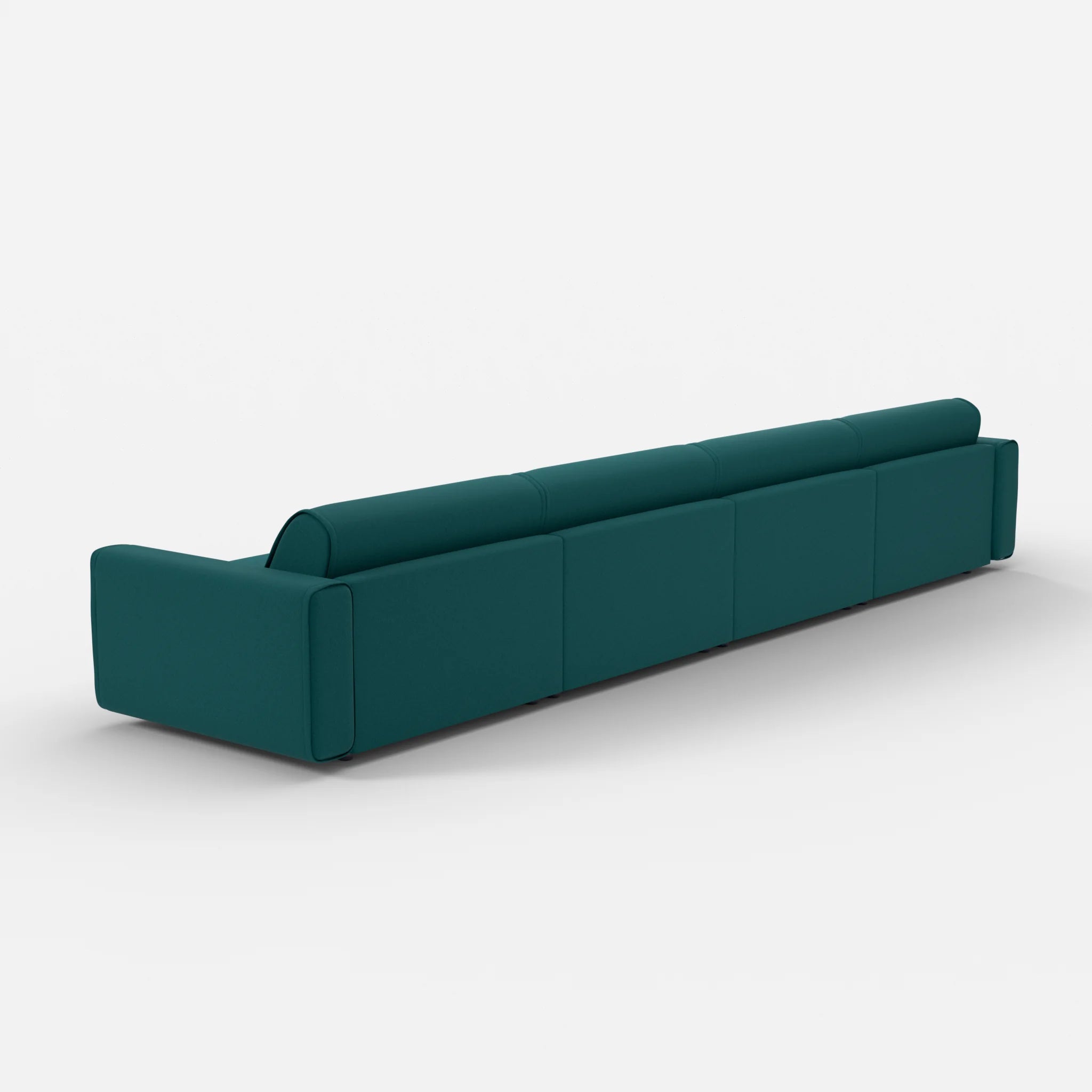 4 Sitzer Sofa Belleform mit breiter Armlehne 4 dama0018 in Türkis von hinten