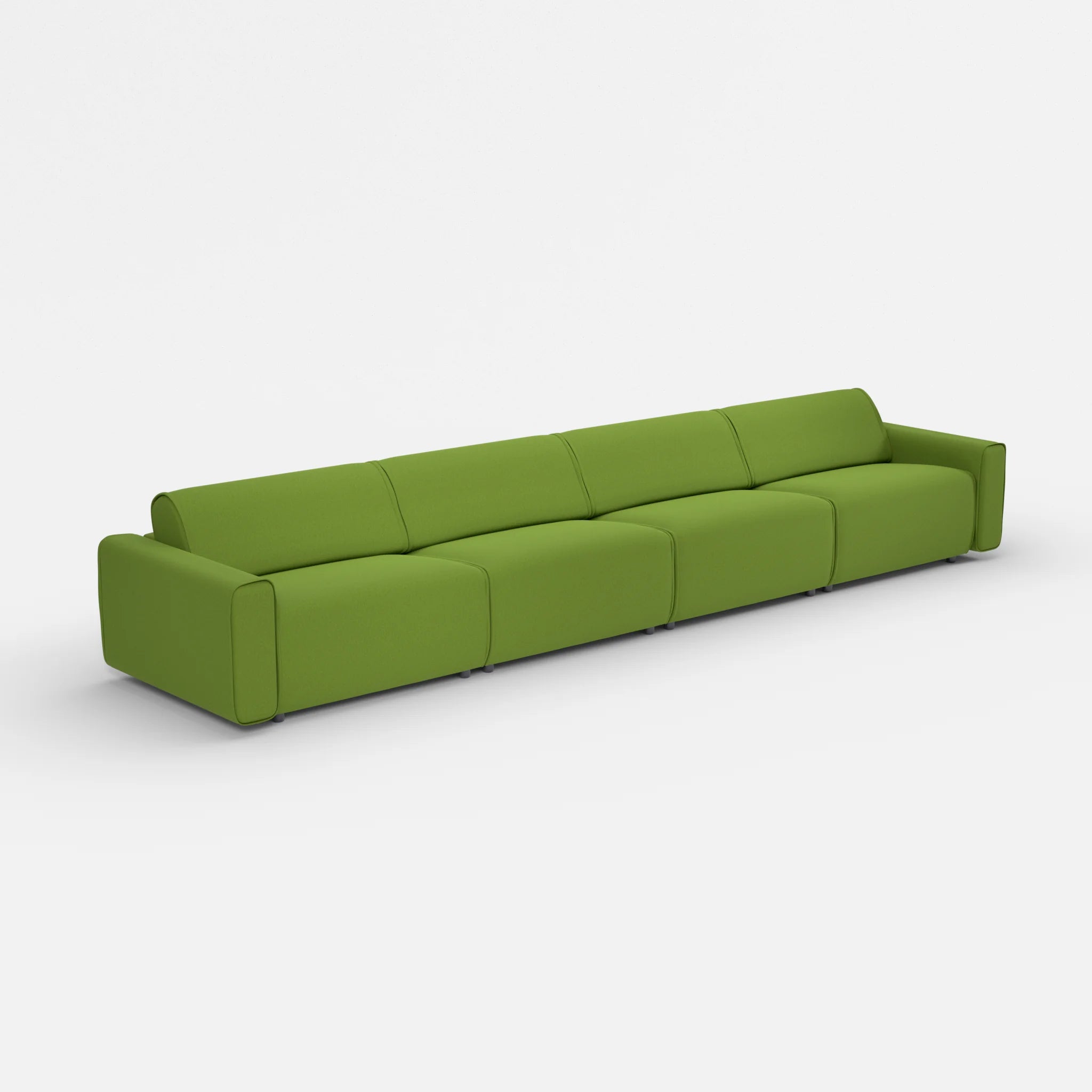 4 Sitzer Sofa Belleform mit breiter Armlehne 4 dama0027 in Grün von der Seite